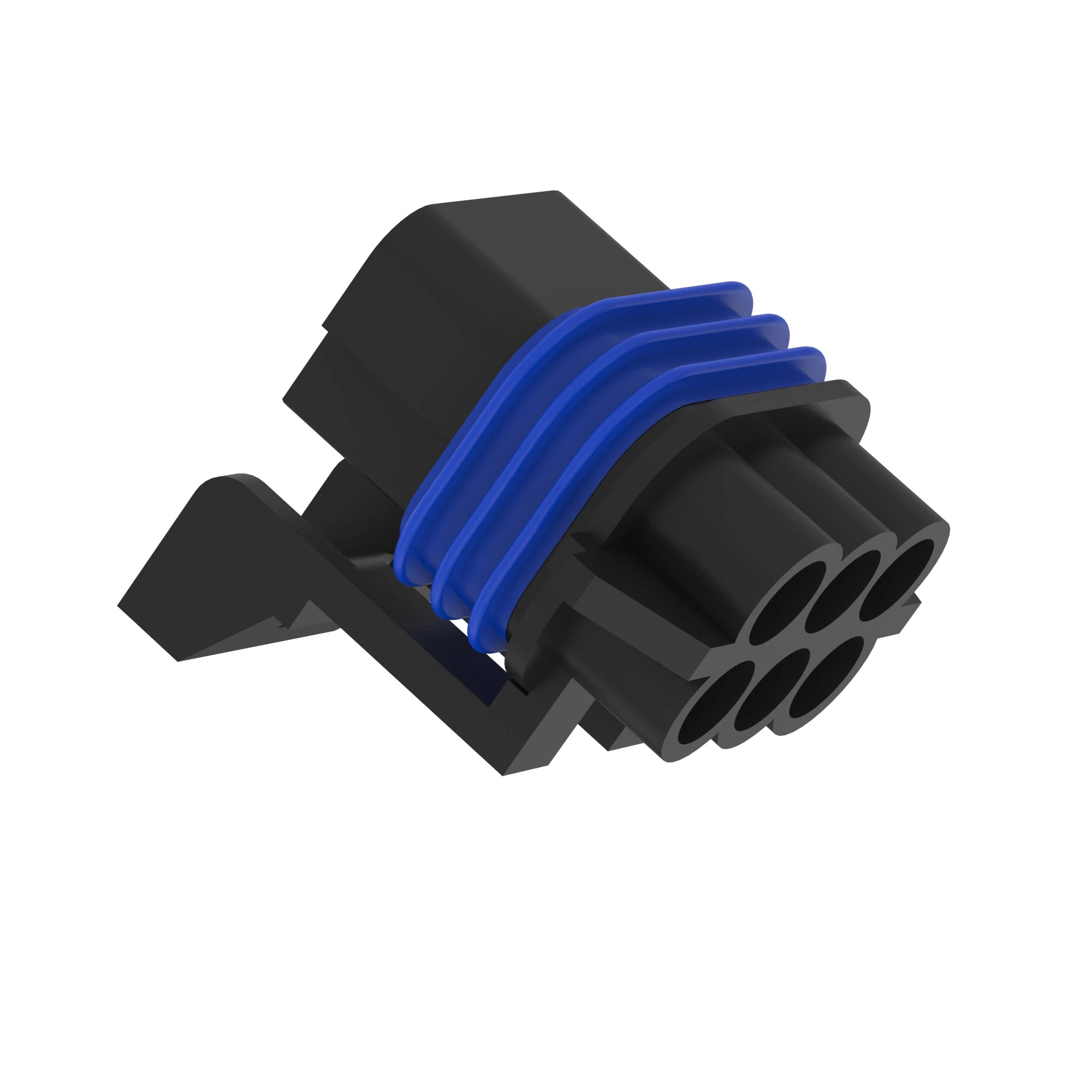 John Deere Black External Electrical Connector Housing, 6 Cavities - 57M7260