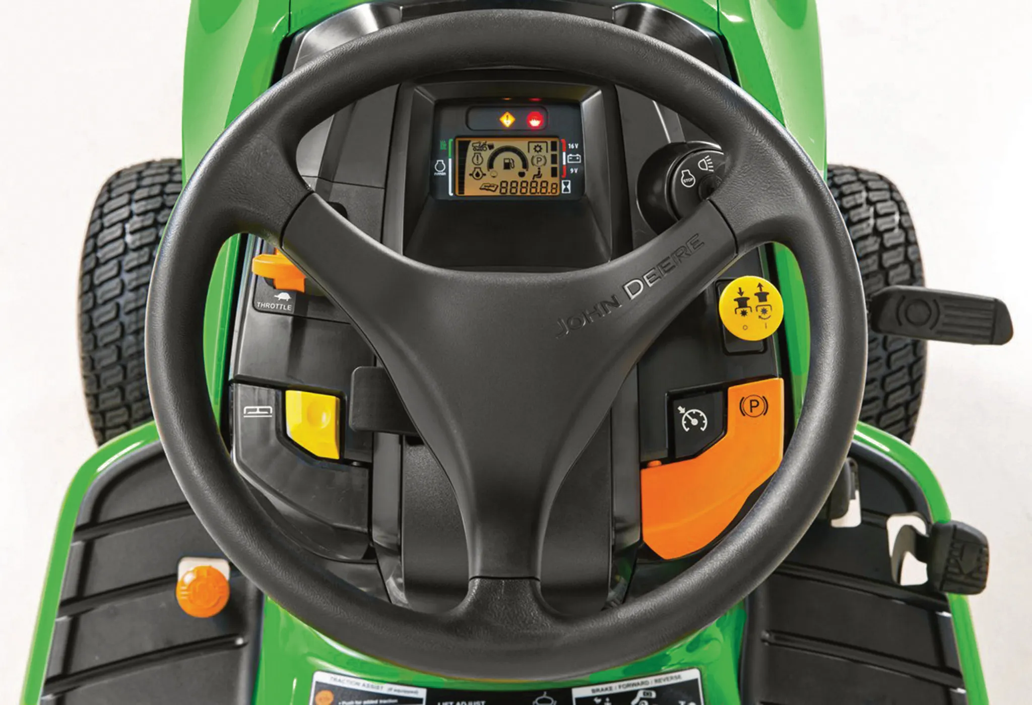 Close-up of steering wheel on X500 Series