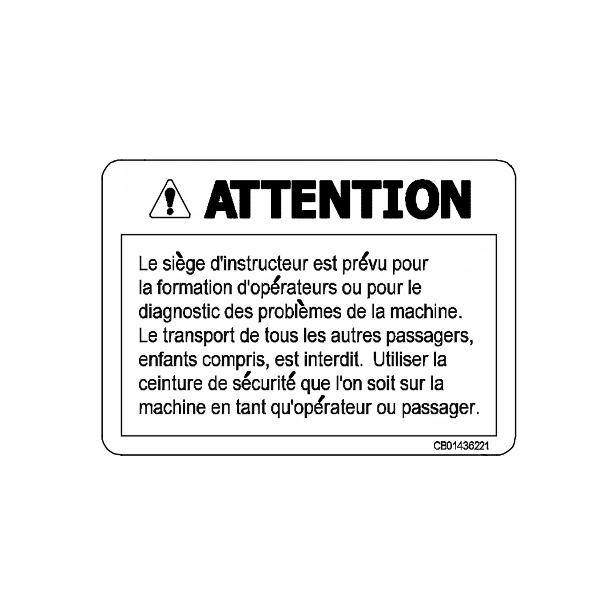 John Deere Safety Sign - CB01436221