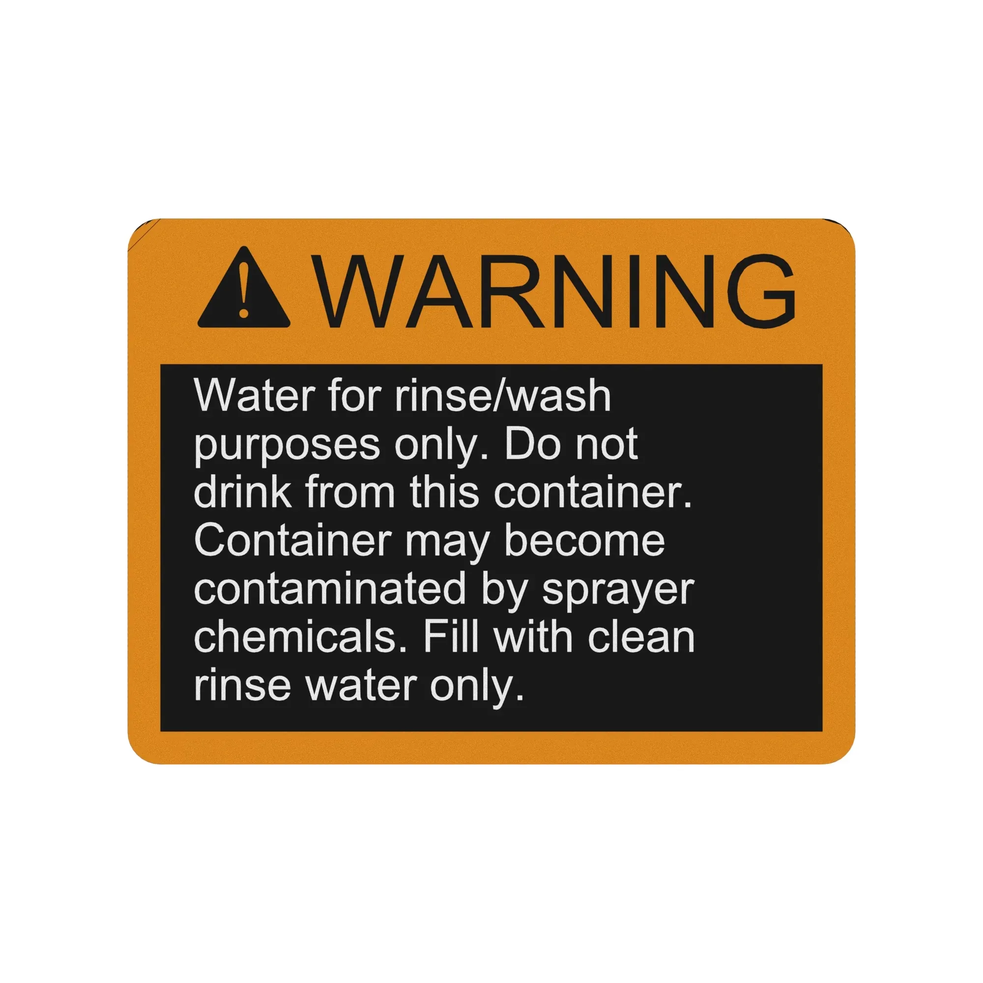 John Deere Safety Sign, Clean Water Rinse Tank, French - N302110