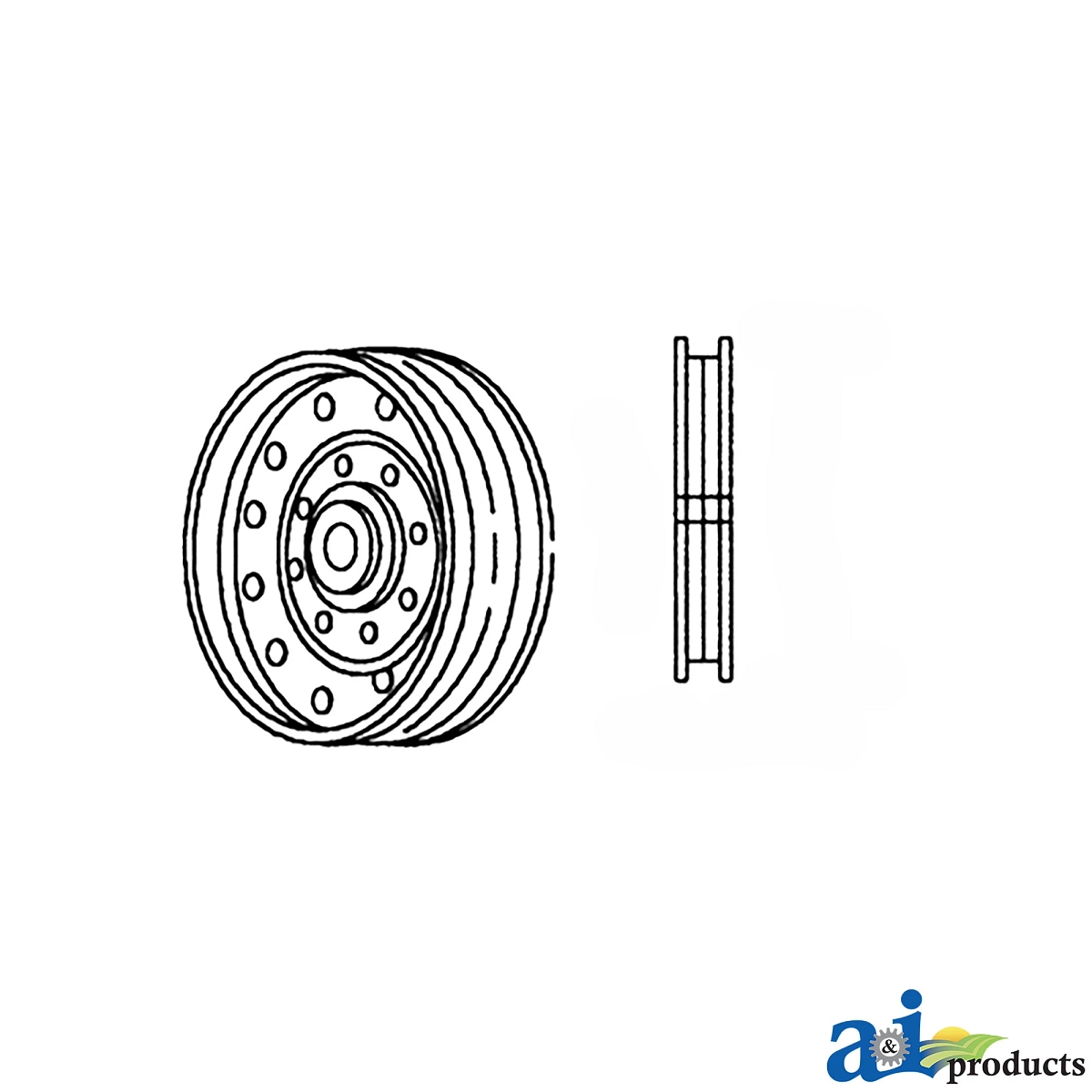Idler Pulley, Flat Flanged