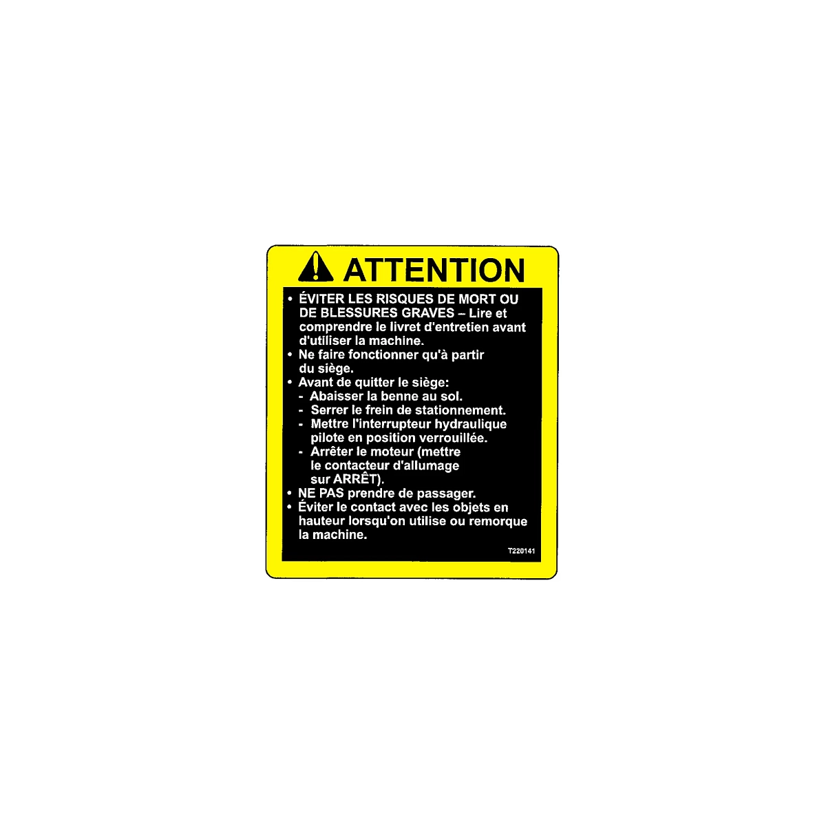 Safety Sign ( French )