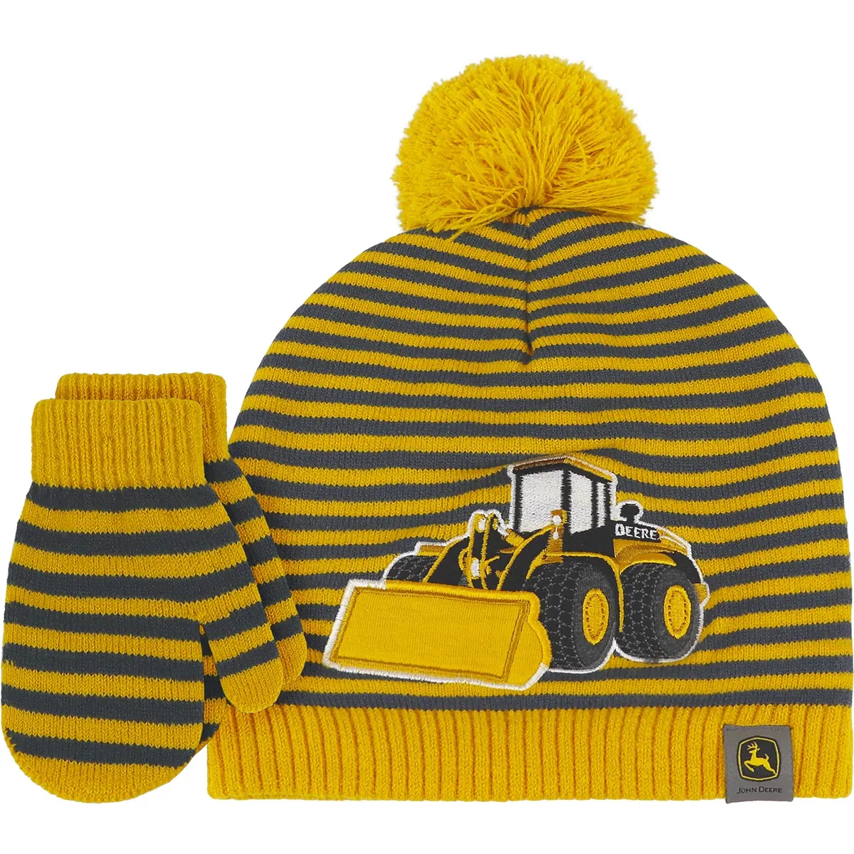 Toddler Construction Pom Beanie Set