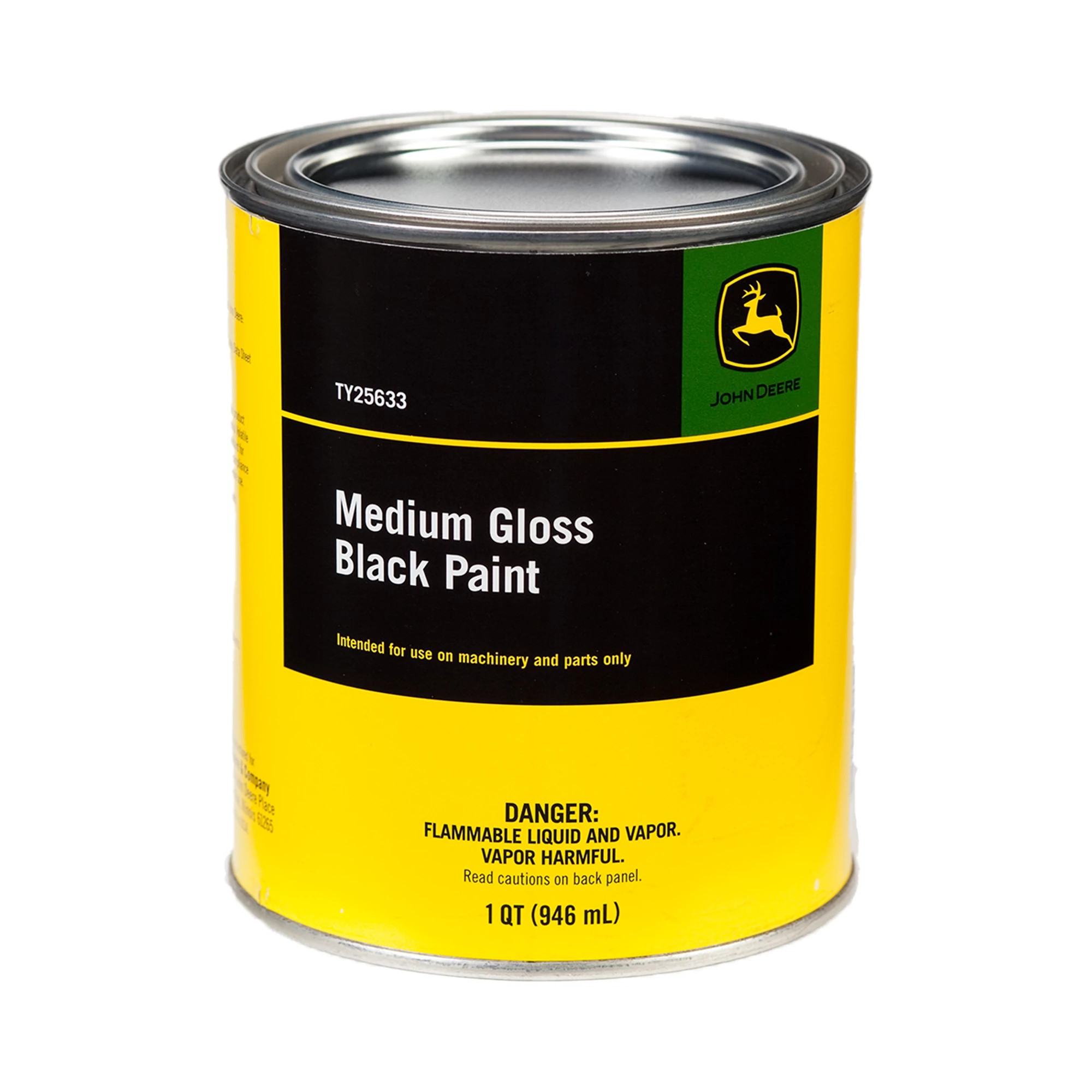 John Deere Ag and Turf Medium Gloss Black Paint, 946 ml (1 Quart) - TY25633