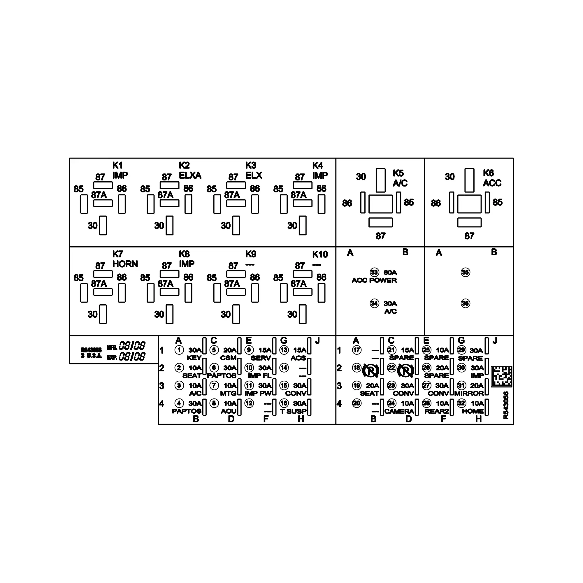 John Deere Fuse Label - R543058
