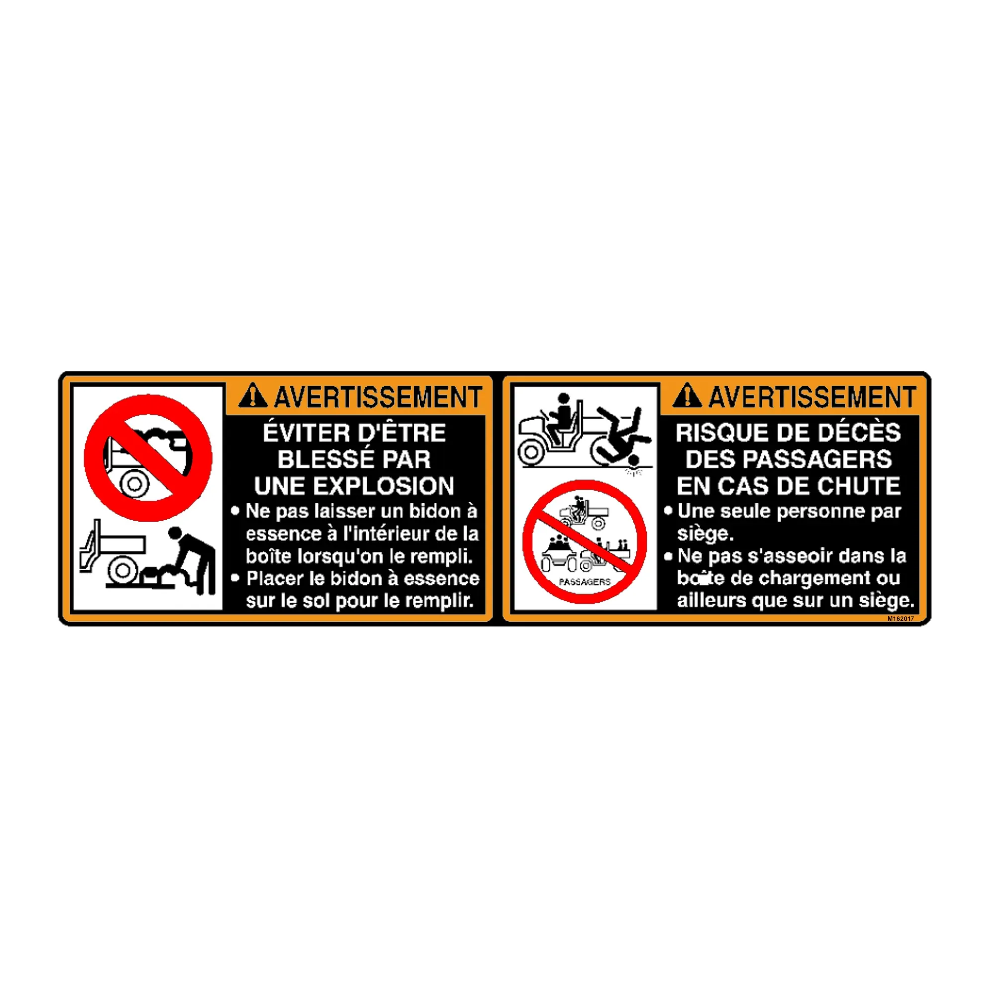 John Deere Warning No Rider Label - M162017