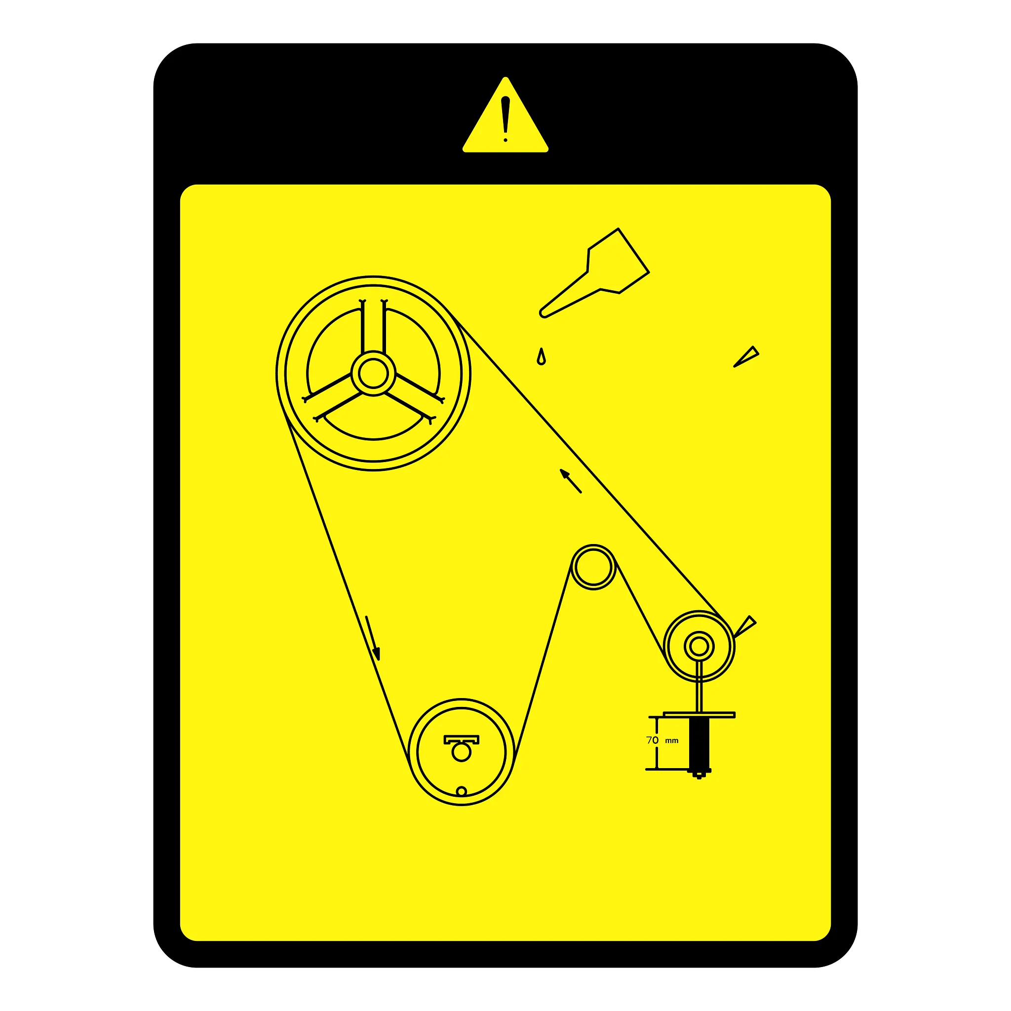 John Deere Text Free Caution Decal - CQ29555