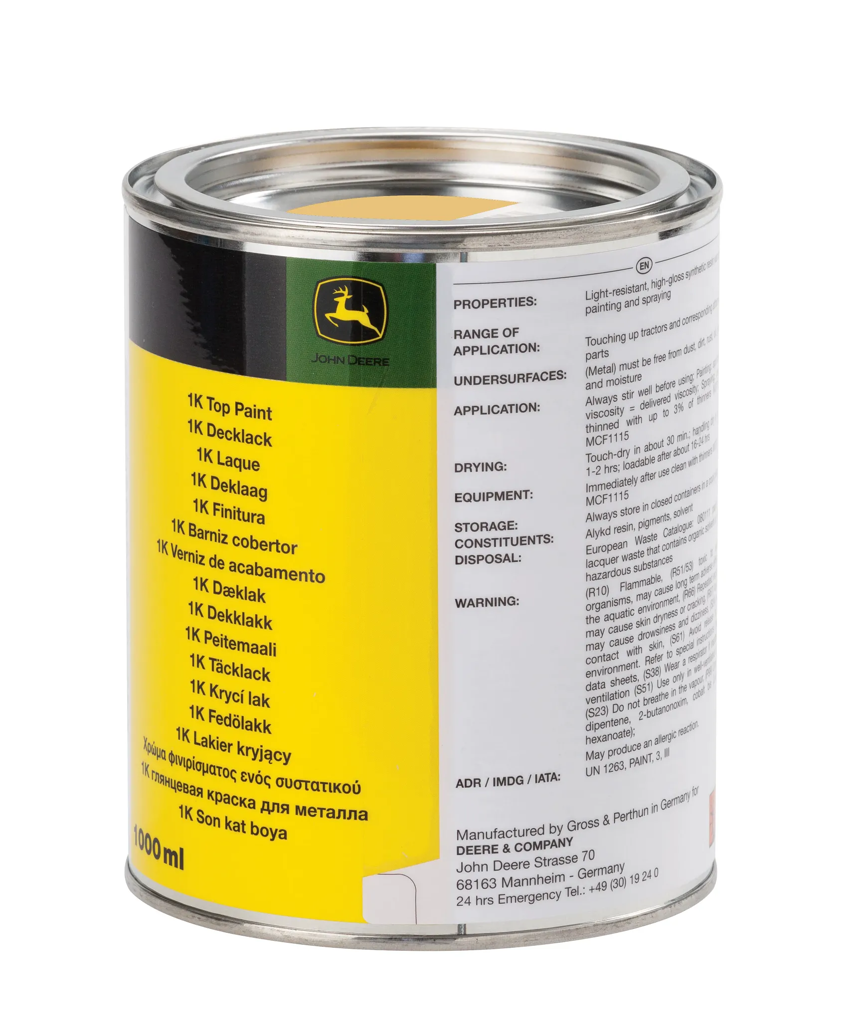 John Deere Primer Paint, 1 Liter (0.26 Gallon) Can - MCF1121