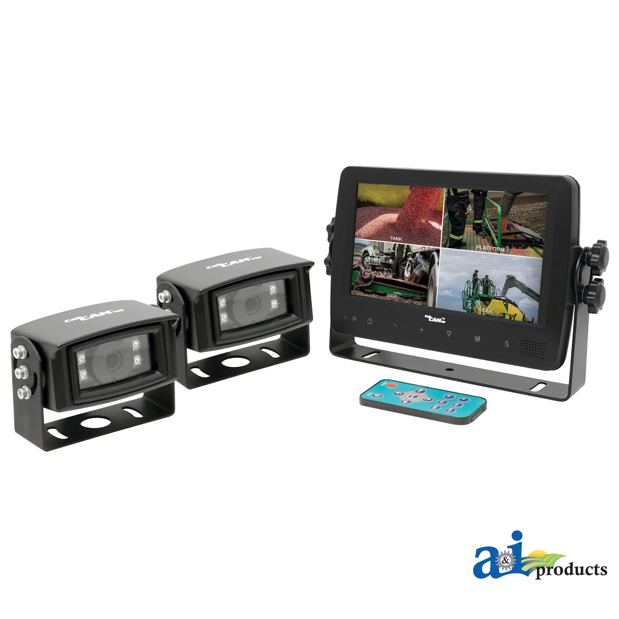 A&I Products CabCAM™ 7-inch Weatherproof Touch Screen / Touch Button HD QUAD Color Monitor with 2 Cameras - A-HDS1852
