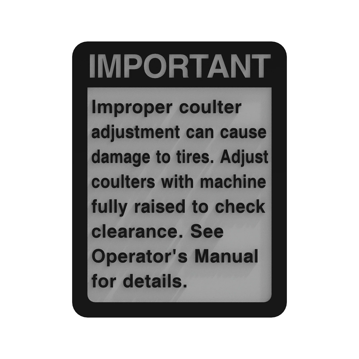 Sign, Dh Coulter Adjustment