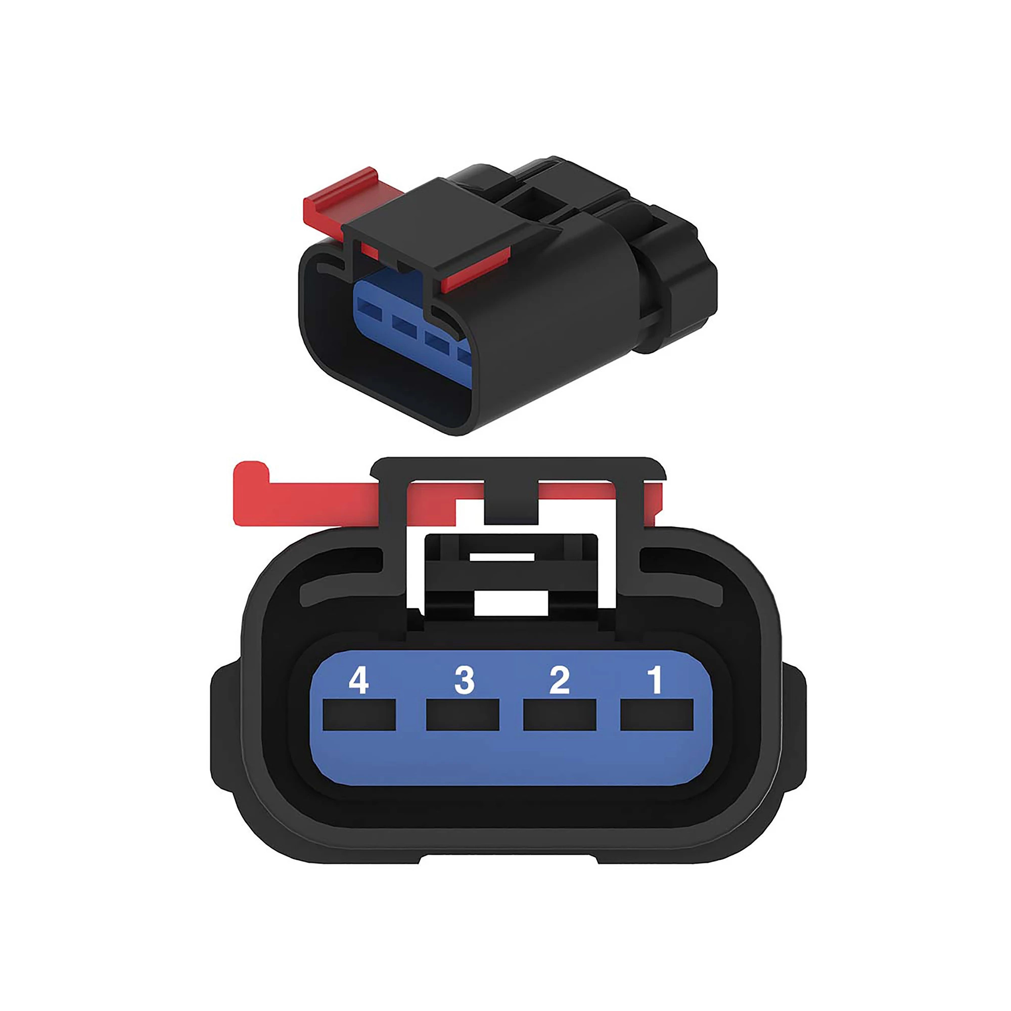 John Deere Black External Electrical Connector Housing, Cavities 4 - 57M8541