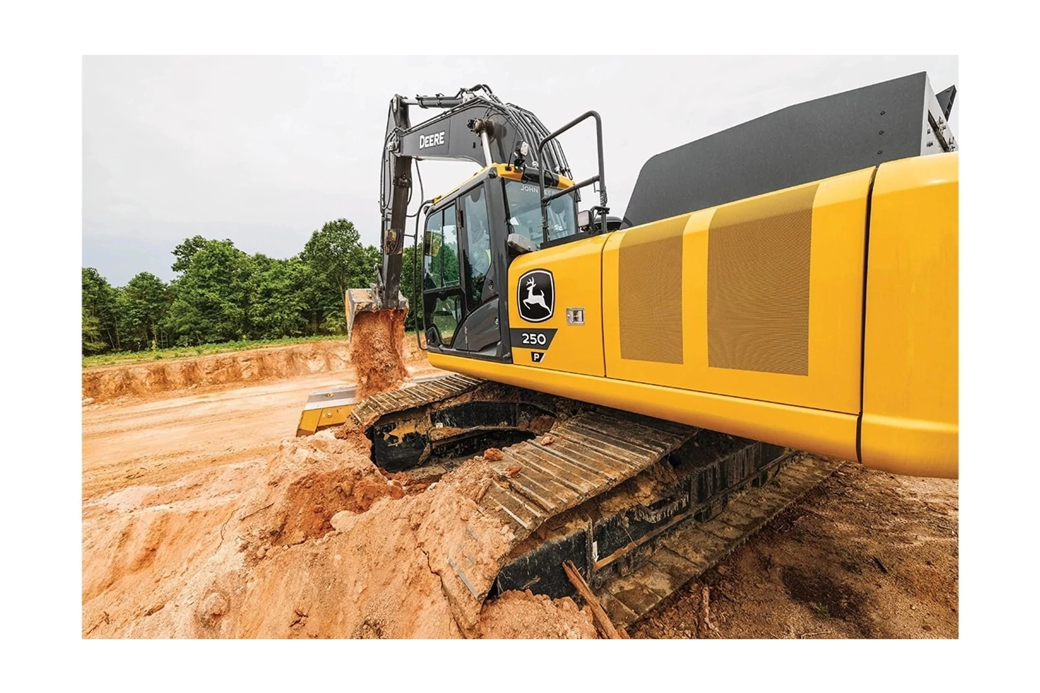 250 P-Tier excavator on a dirt field