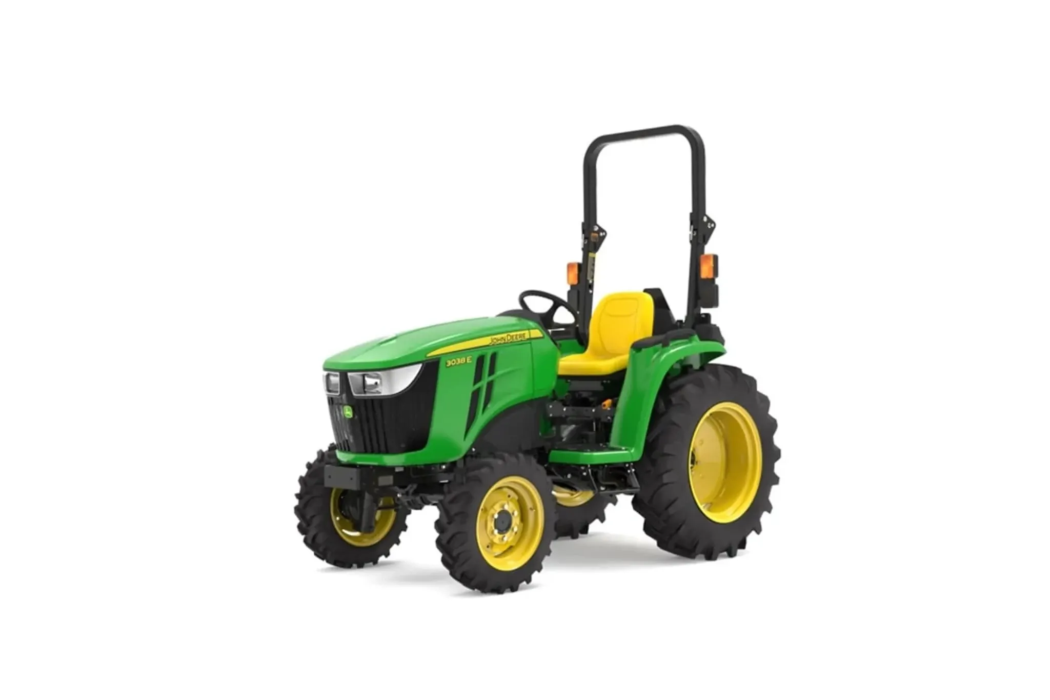 Front left studio view of 3038E Compact Tractor