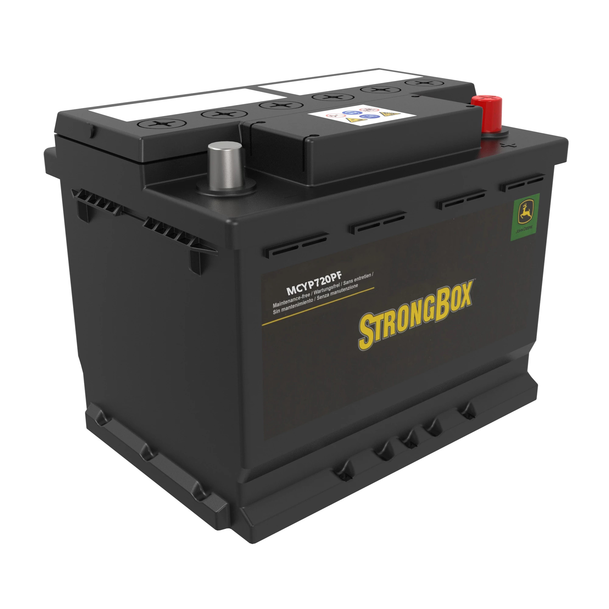 John Deere 12 Volt Battery, Wet Charged, 70 Ah, 720 CCA, H6/LN3 BCI - MCYP720PF