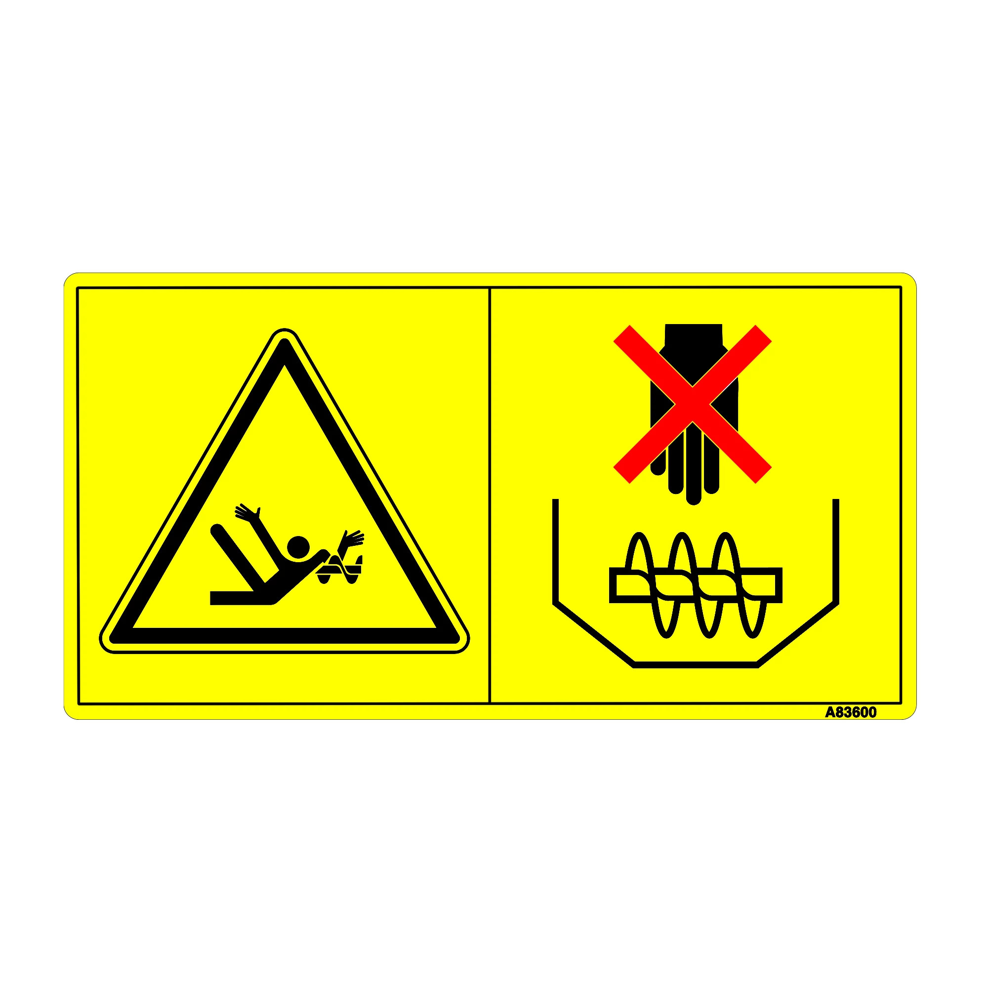 John Deere Auger Entangle Text Free Label - A83600