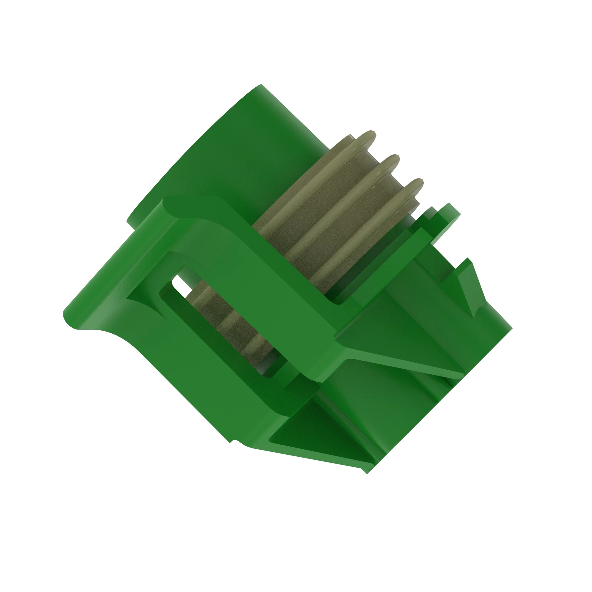 John Deere Light Gray External Electrical Connector Housing, 2 Cavities - 57M7346