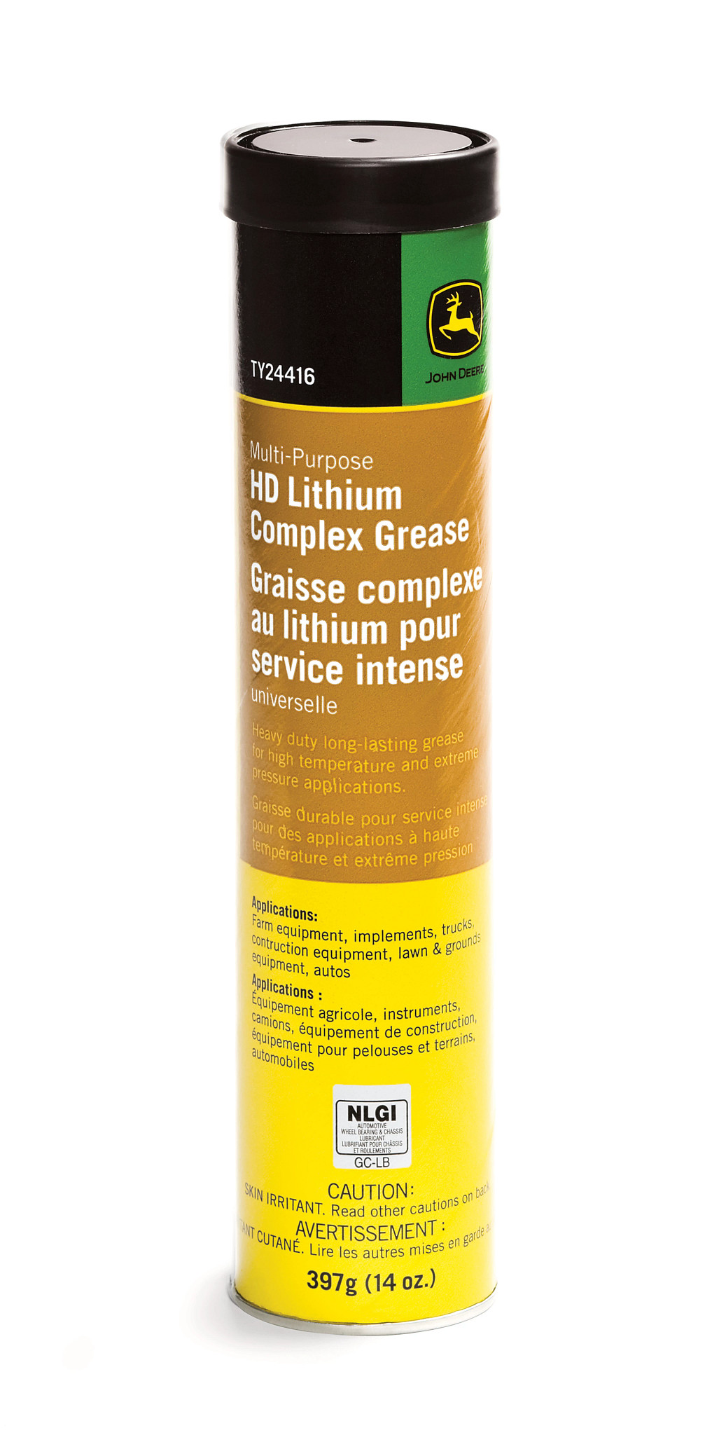 John Deere Multi-Purpose Heavy-Duty (HD) Lithium Complex Grease, 397 gram (14 Oz) Cartridge - TY24416