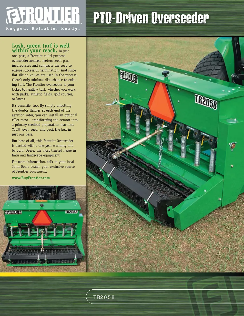 Frontier Tr2058 Over Seeder Brochure cover