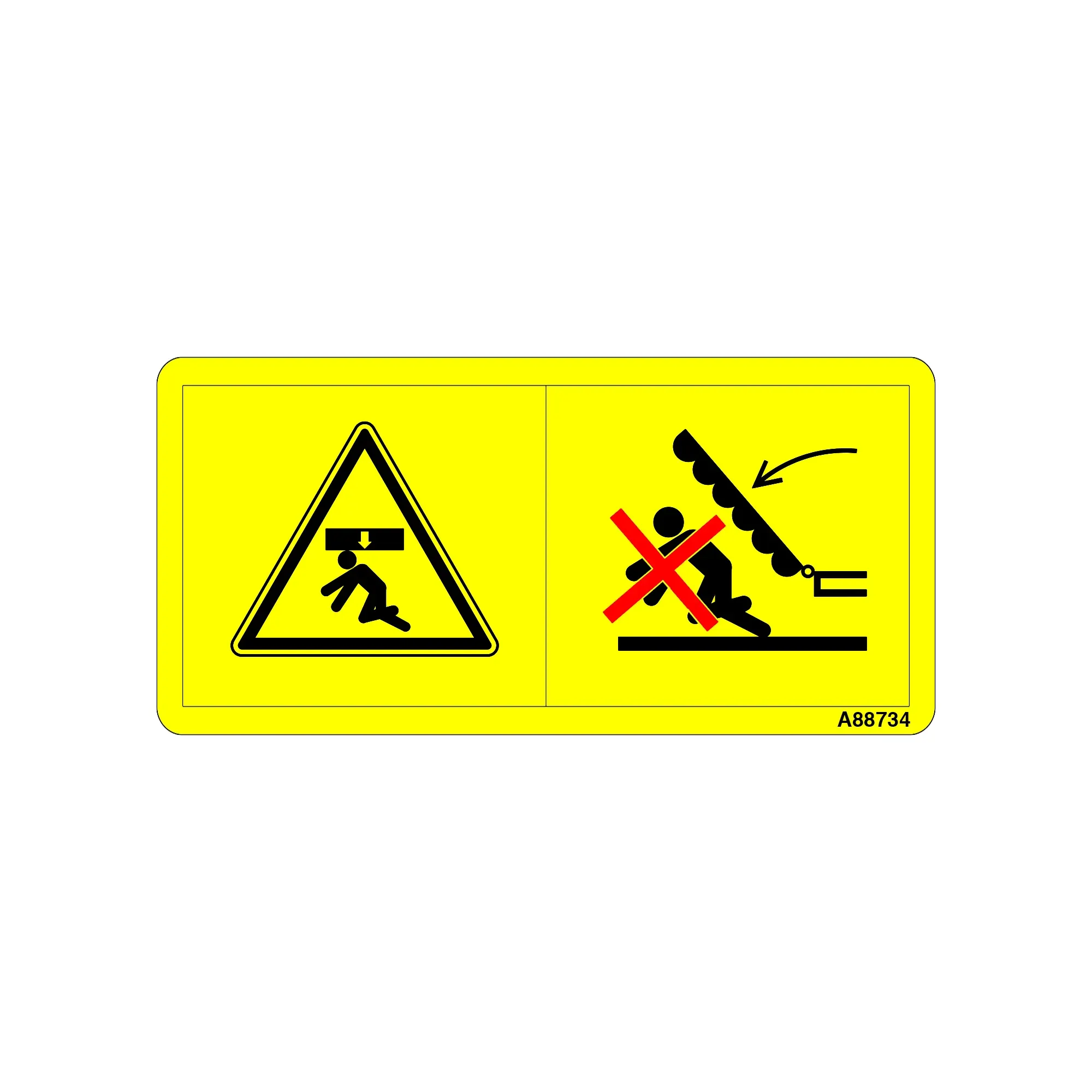 John Deere Caution, Wing Crush Pressure - A88734