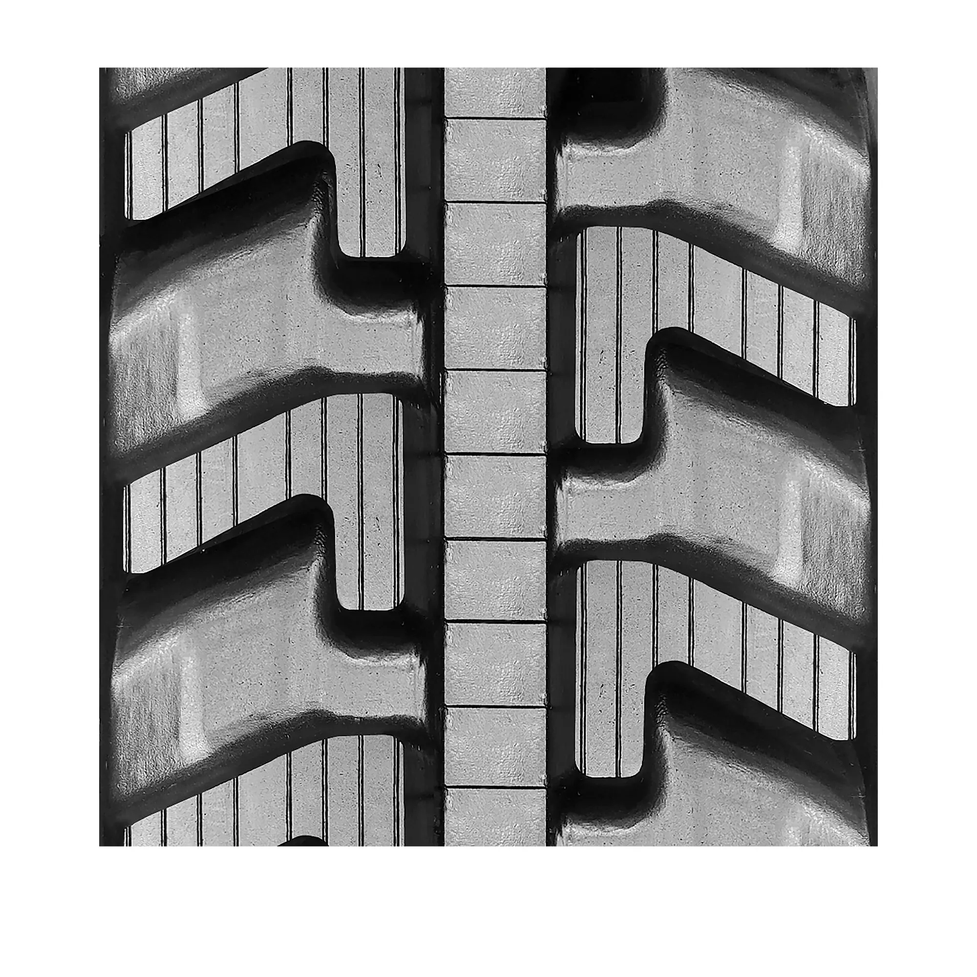 A&I Products T Tread Pattern Rubber Track, Width 400 mm, Pitch 72.5 mm, Links 74 - A-400725W74T