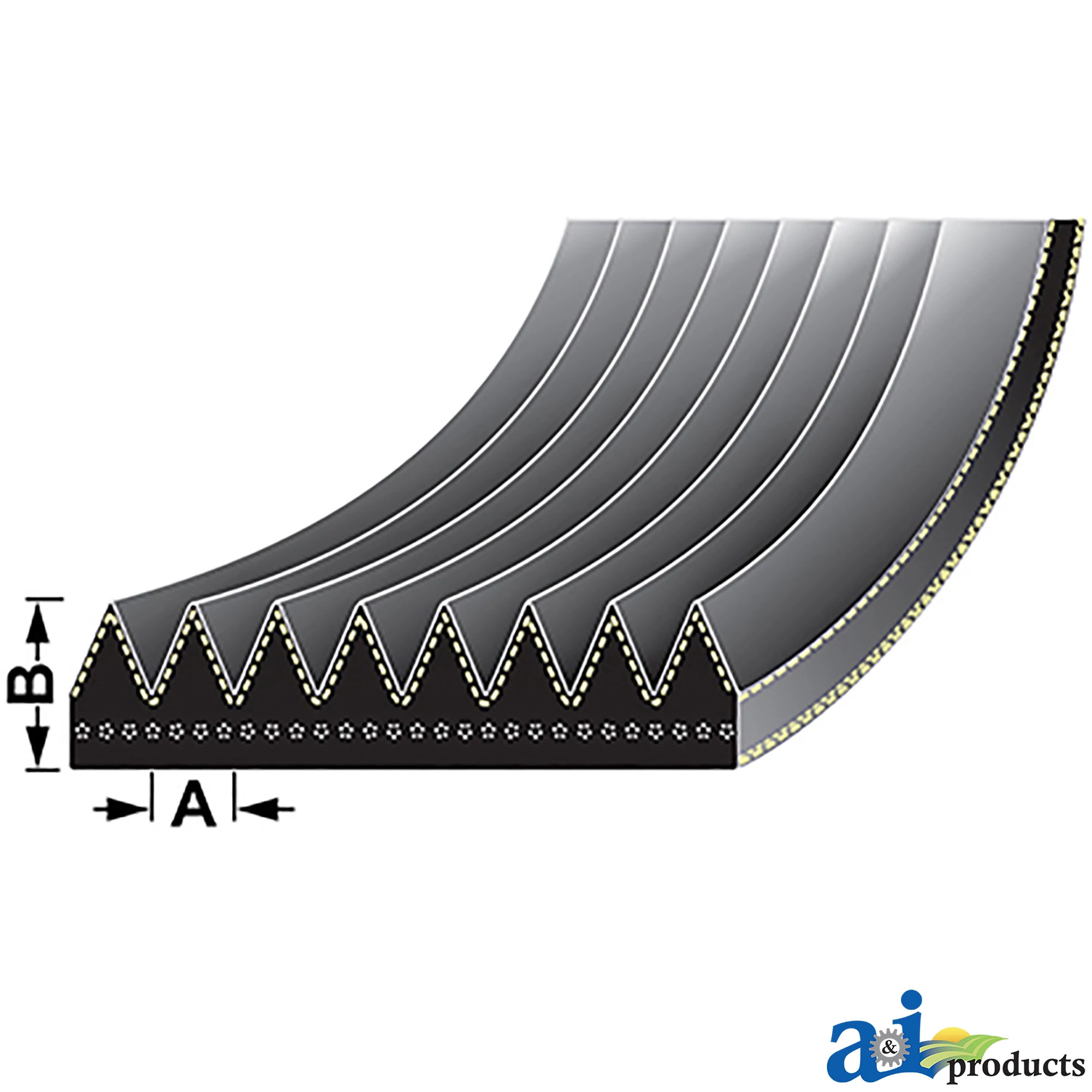 A&I Products PK Section V-Belt, Effective Length 1740 mm (68 inch) - A-L111685