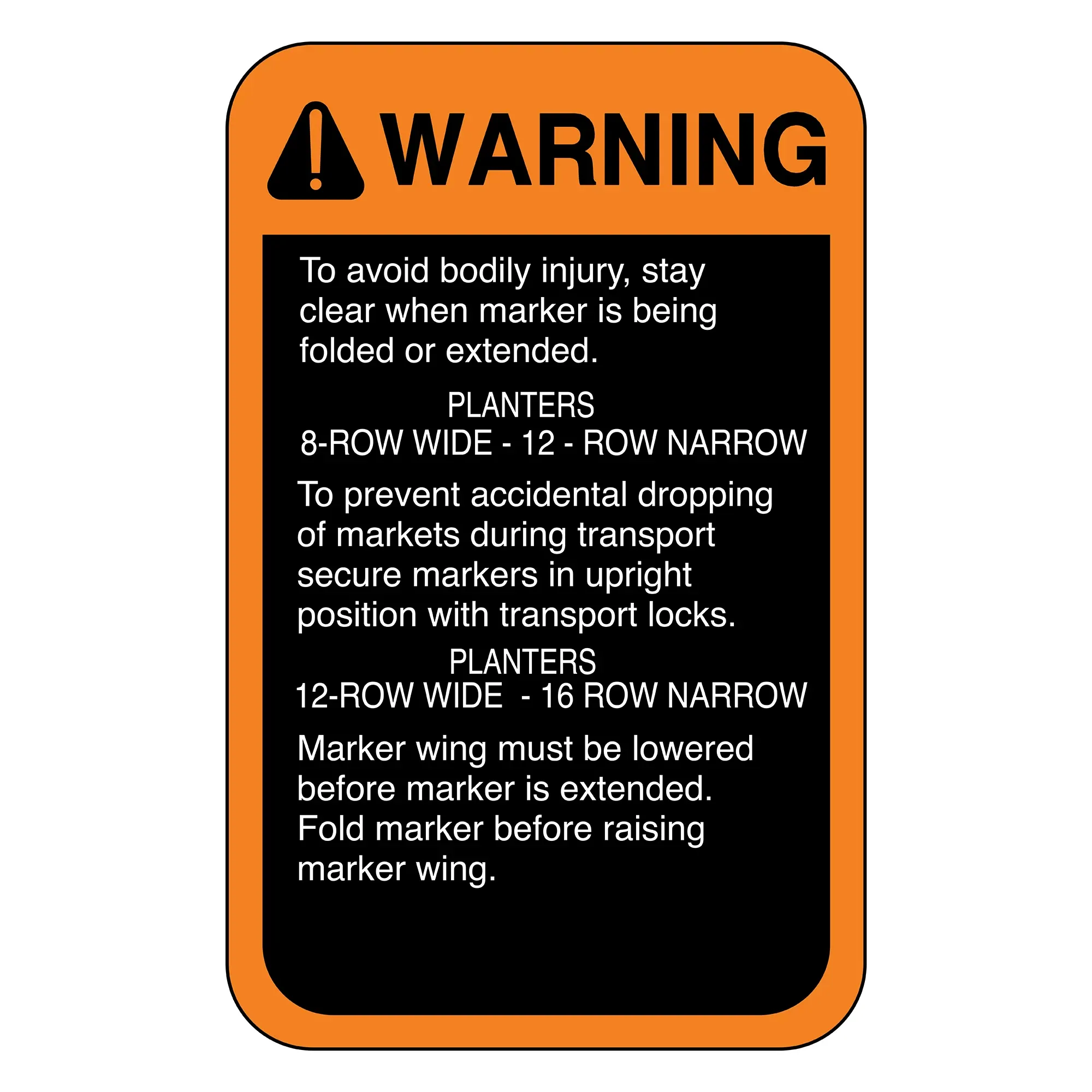 John Deere Warning Safety Sign - A53343