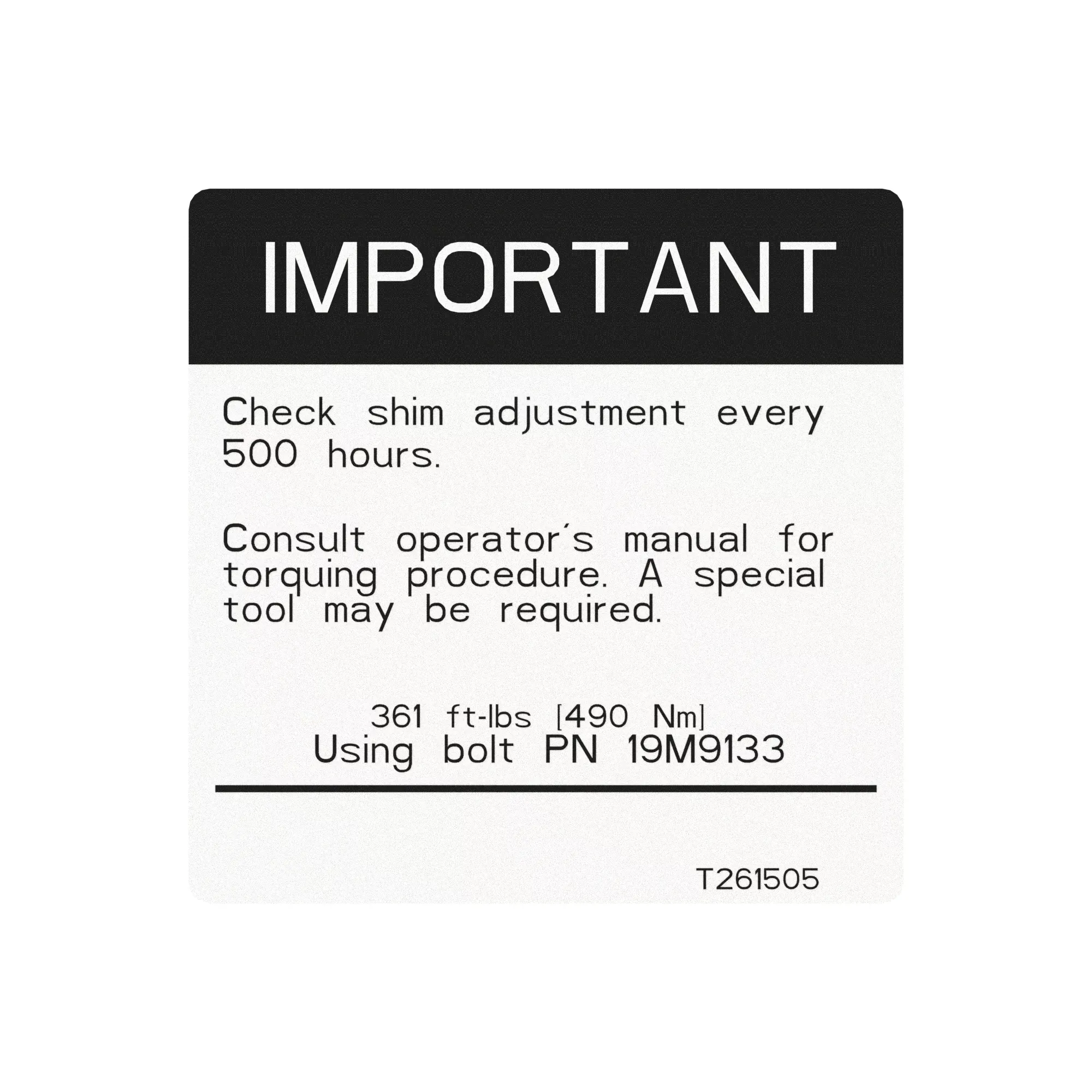 John Deere torque And Shim Blade Pivot Cap - T261505