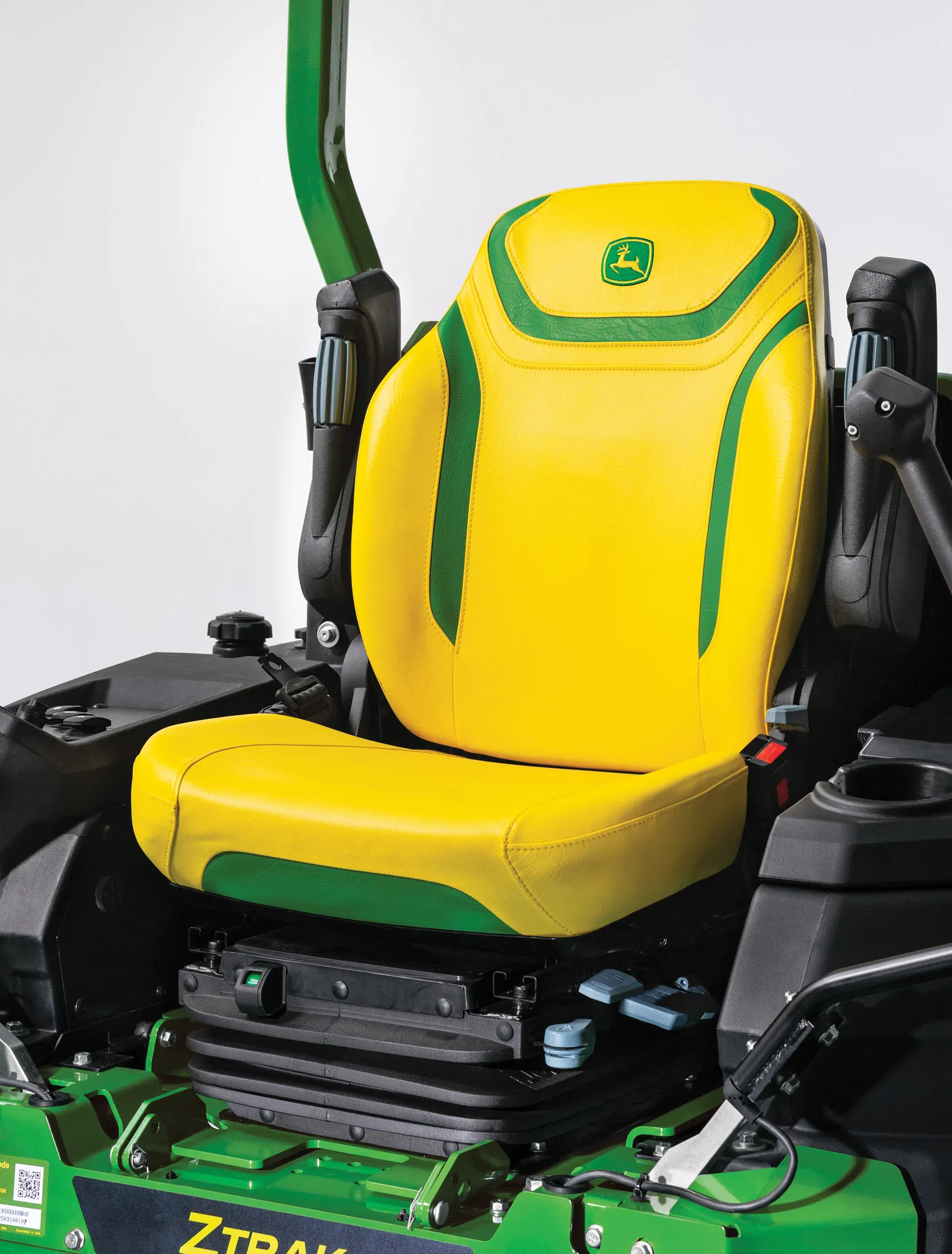 High-back, air suspension seat on ZTrak mower