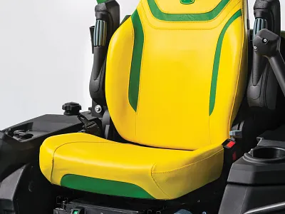High-back, air suspension seat on ZTrak mower