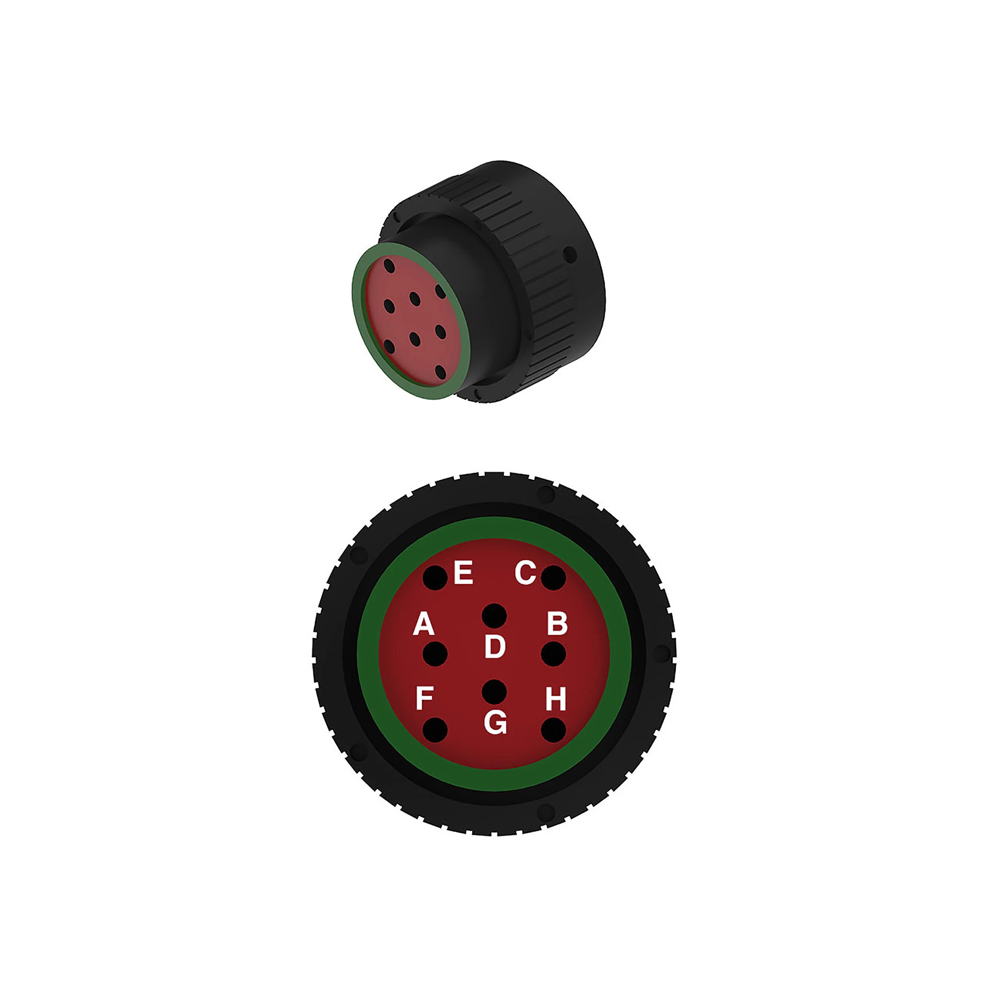 CONN DEUTSCH HDP20 8W MS BLK PLSTC