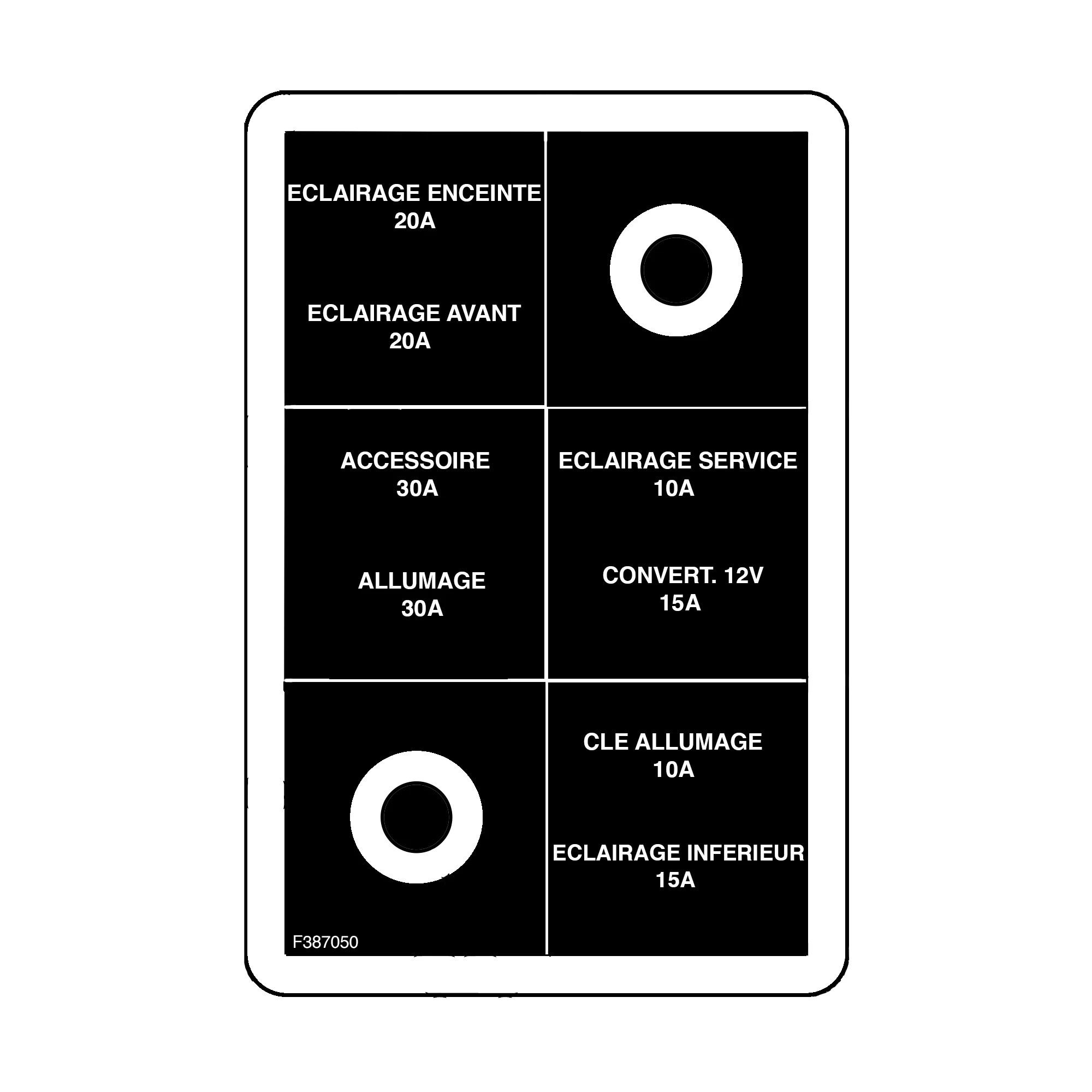 John Deere Electrical Label, French - F387050