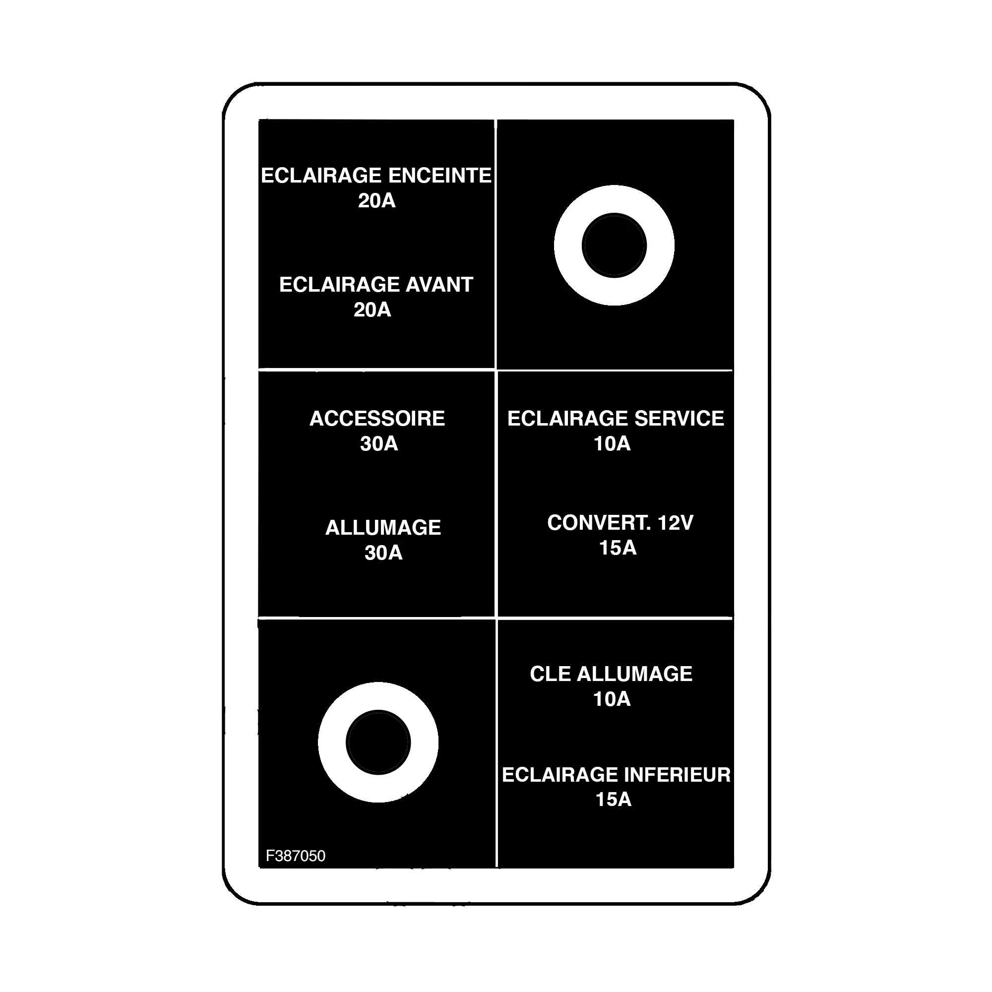 John Deere Electrical Label, French - F387050