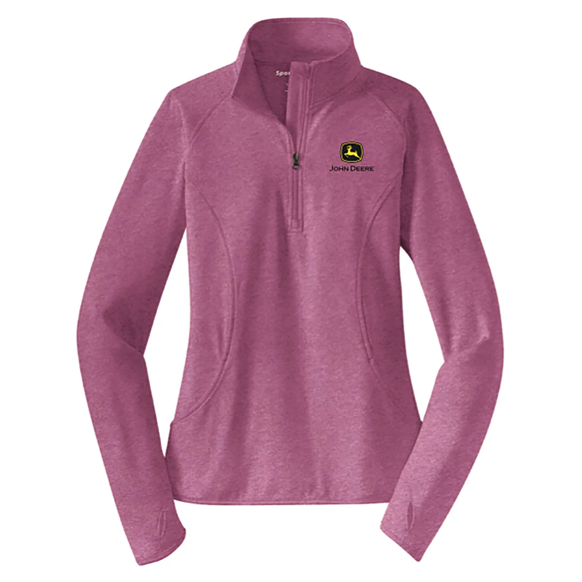 Ladies Fit C&F Quarter Zip - Pink Rush
