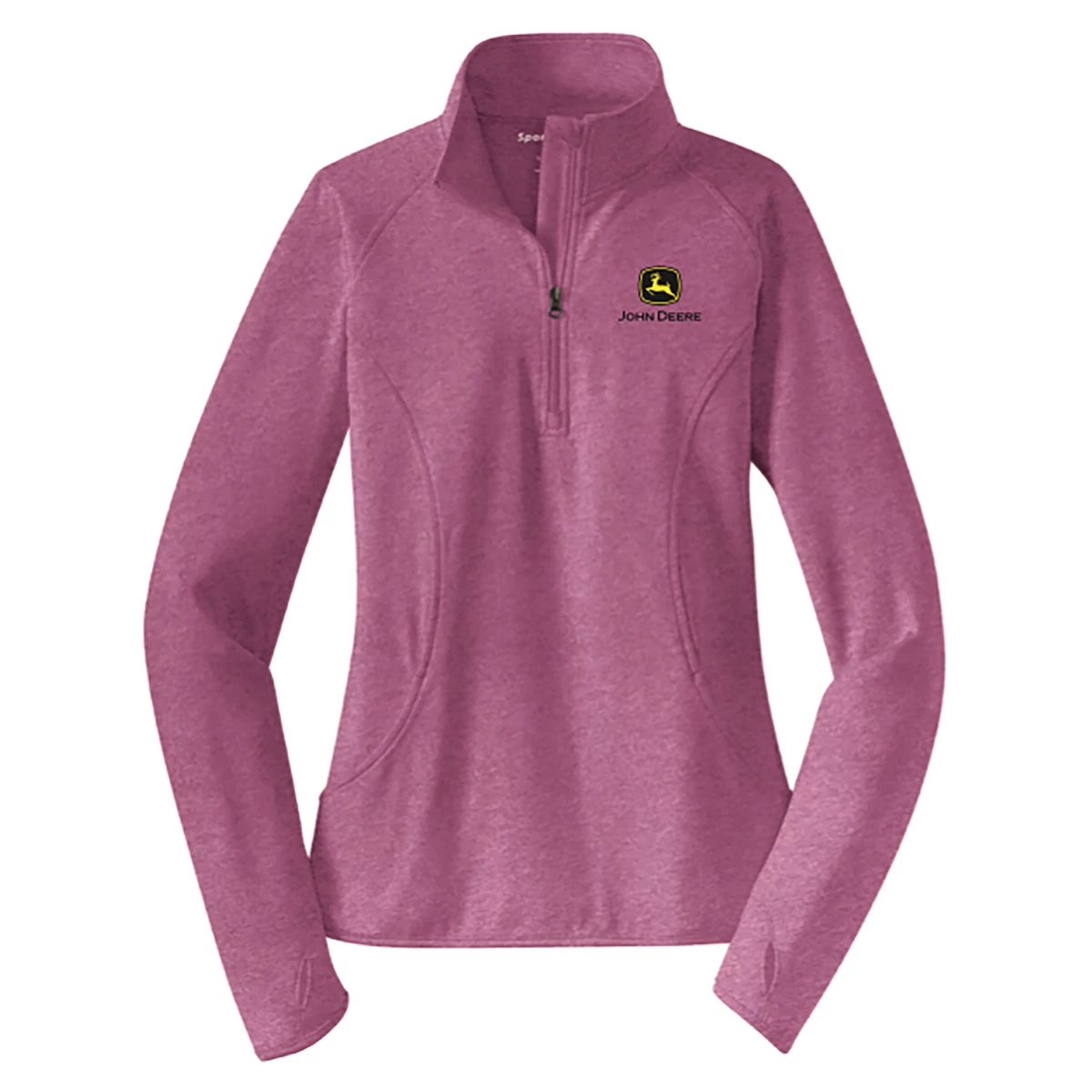 Ladies Fit C&F Quarter Zip - Pink Rush