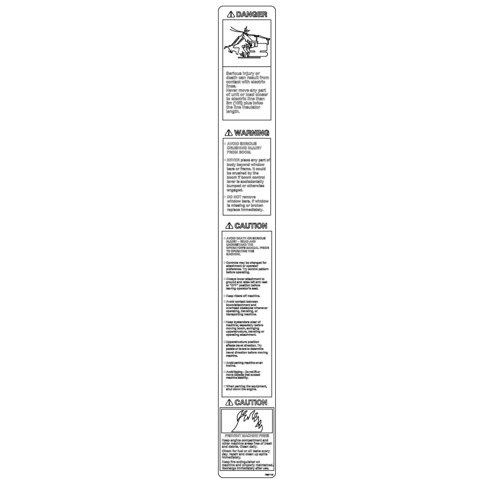 John Deere Safety Sign, Warning - F387170