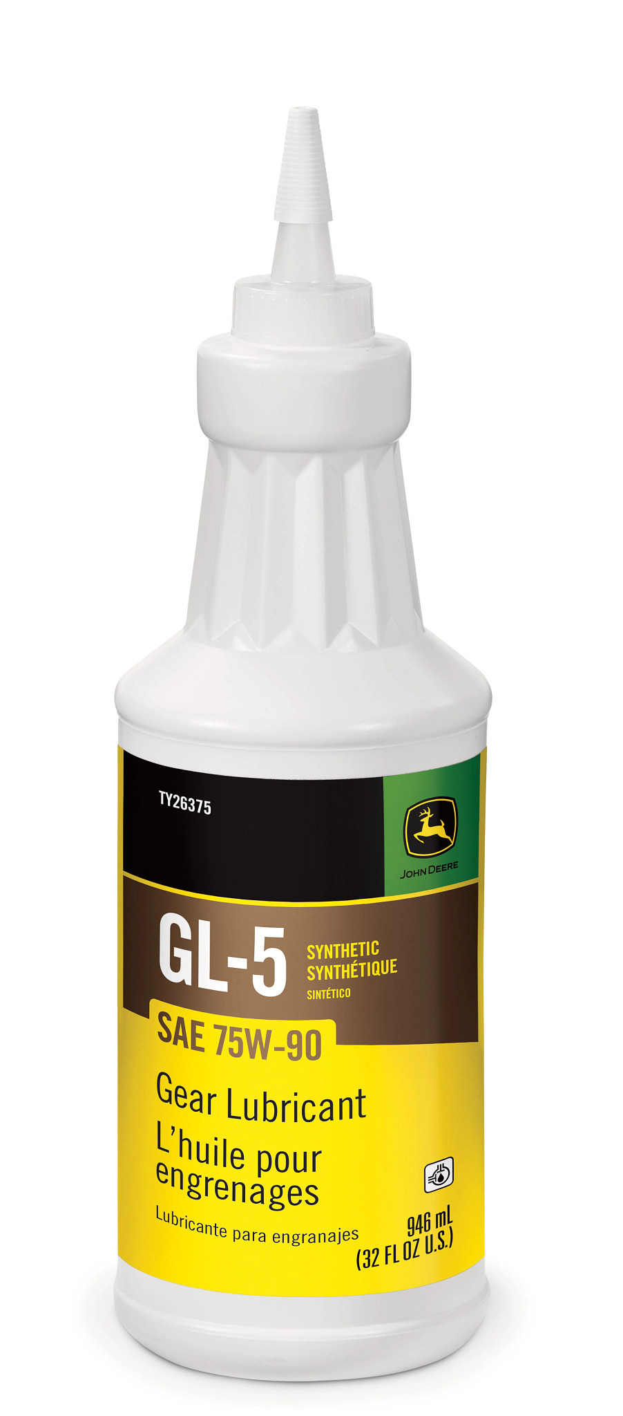 John Deere Synthetic Gear Lubricant, SAE 75W-90, API GL-5, 946 ml (32 Fluid Oz) - TY26375