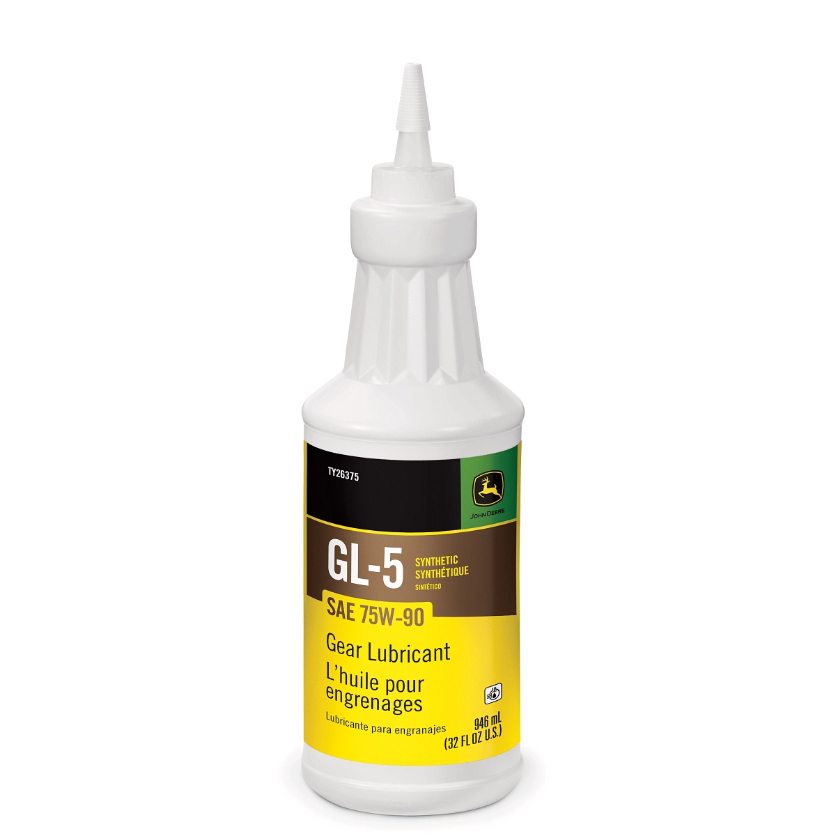John Deere Synthetic Gear Lubricant, SAE 75W-90, API GL-5, 946 ml (32 Fluid Oz) - TY26375