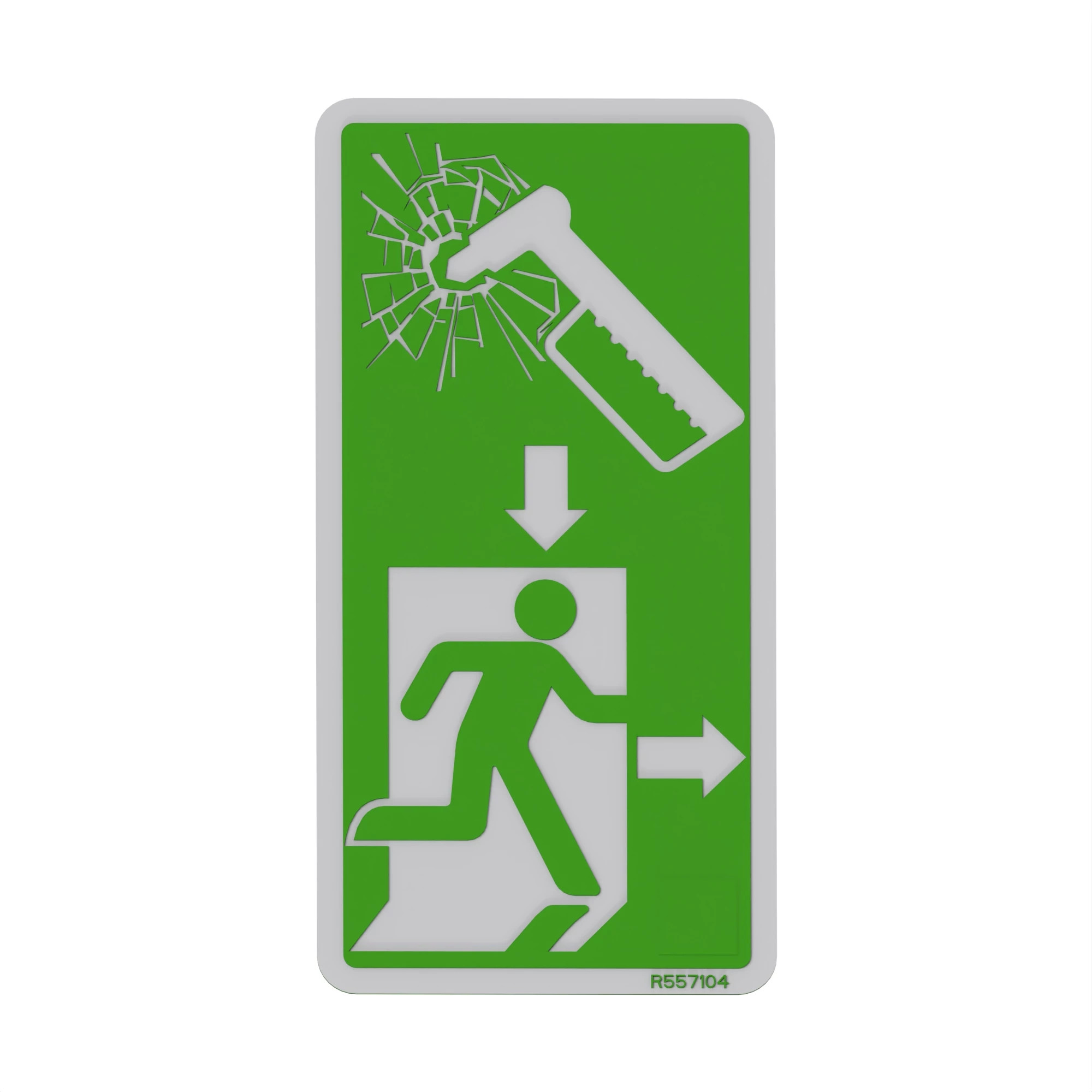 LABEL, EMERGENCY EXIT, RH, WITH HAM