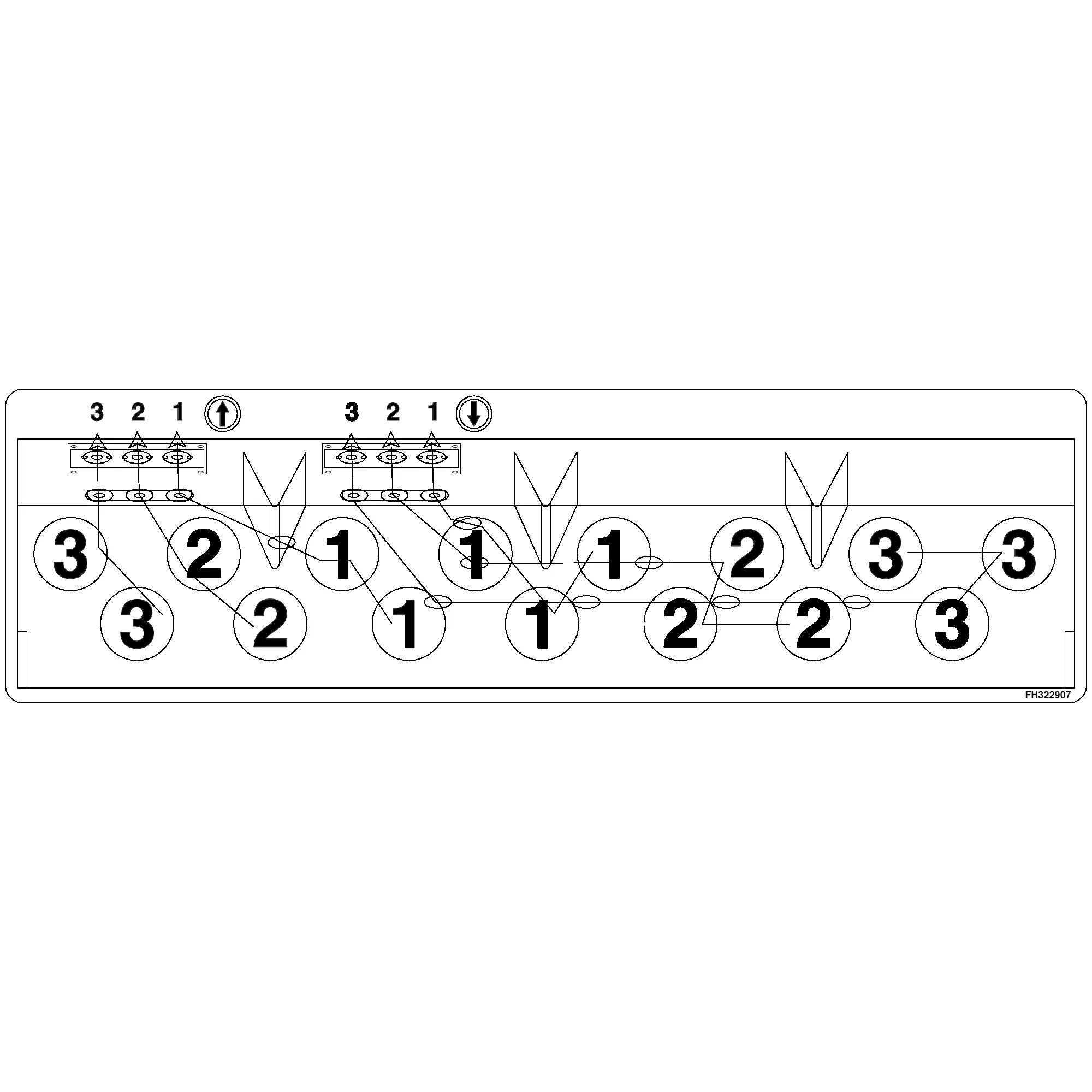 John Deere 3X4 Twine Box Routing Label Left Side - FH322907