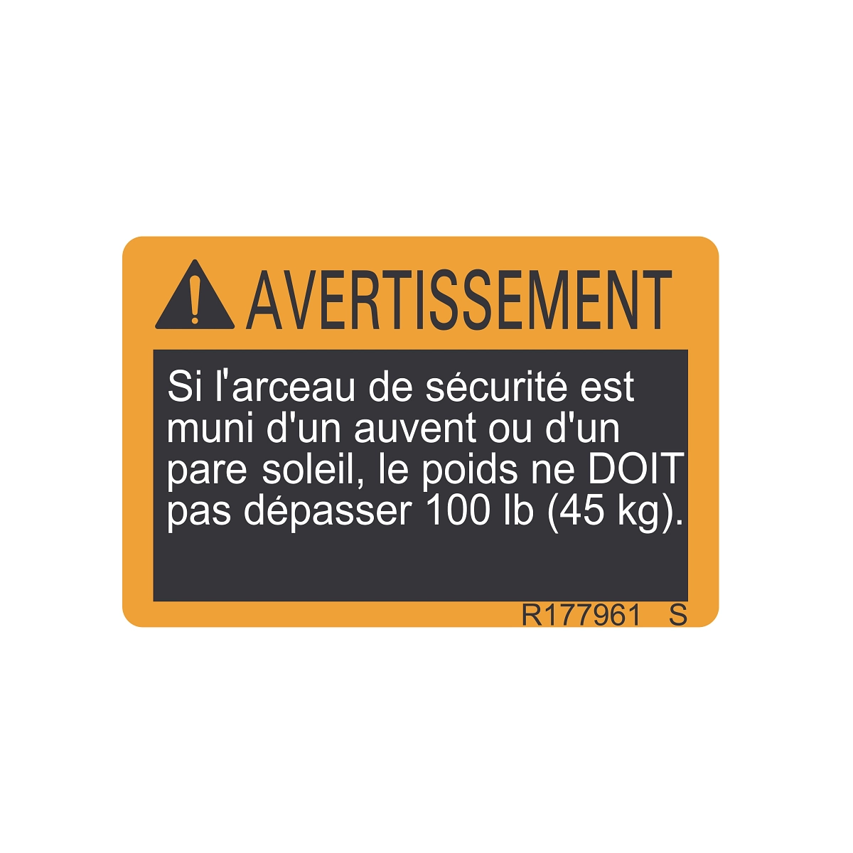 Label, Warning, ROPS (French)