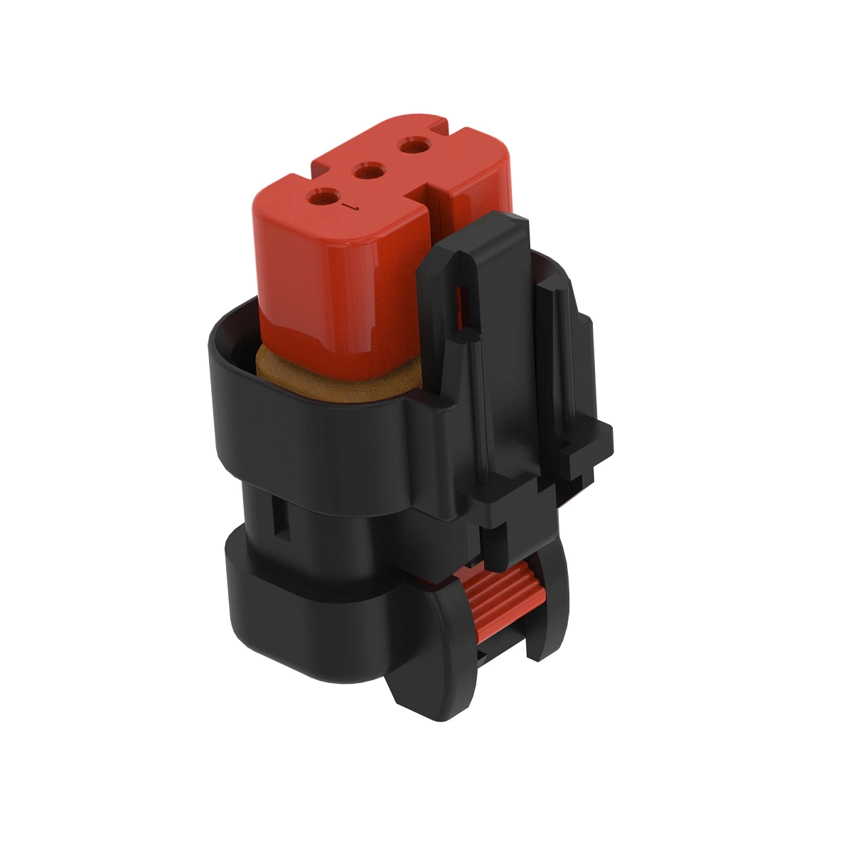 Tyco AMPSEAL16 3W Rcpt Sld Red Plst