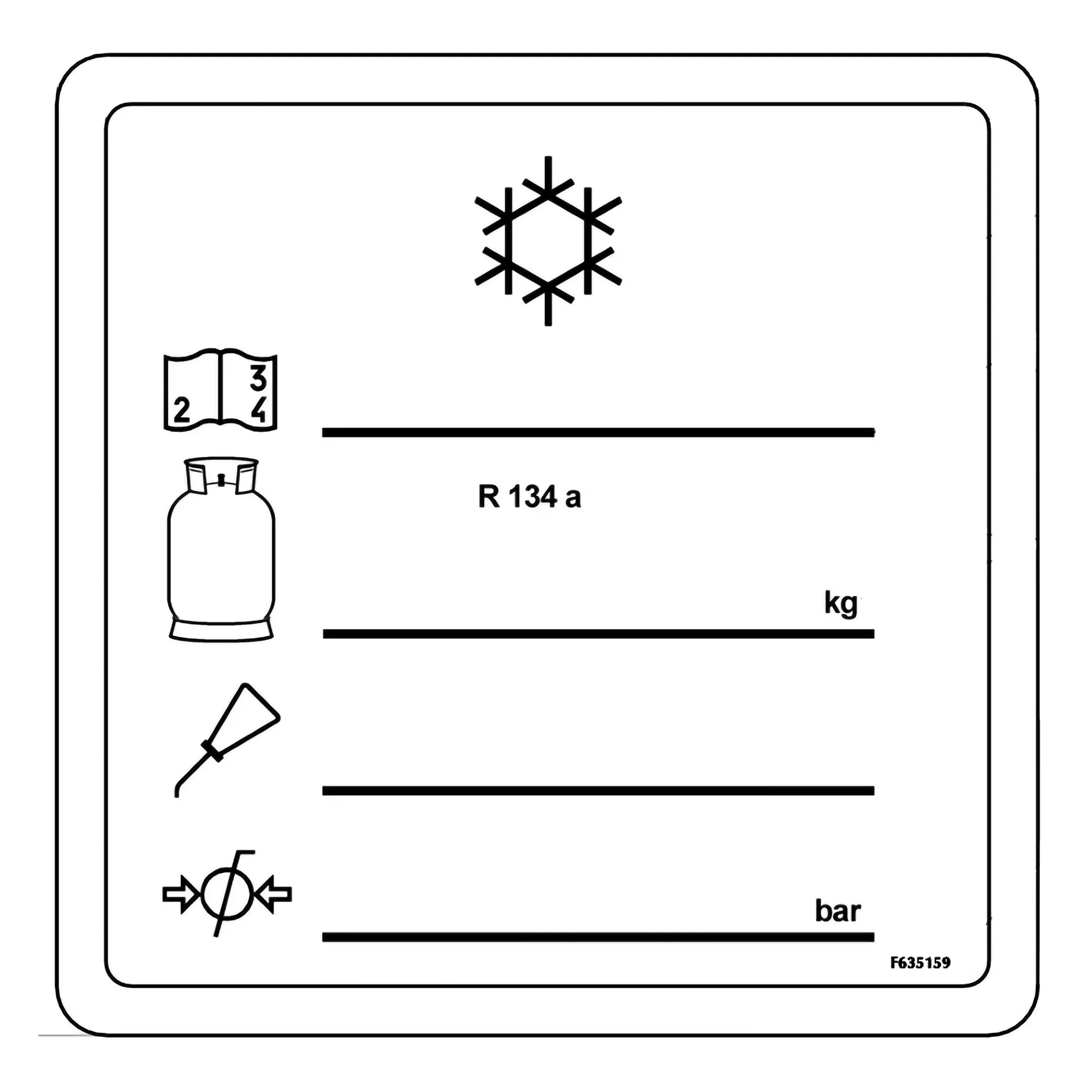 John Deere A/C Information Label - F635159