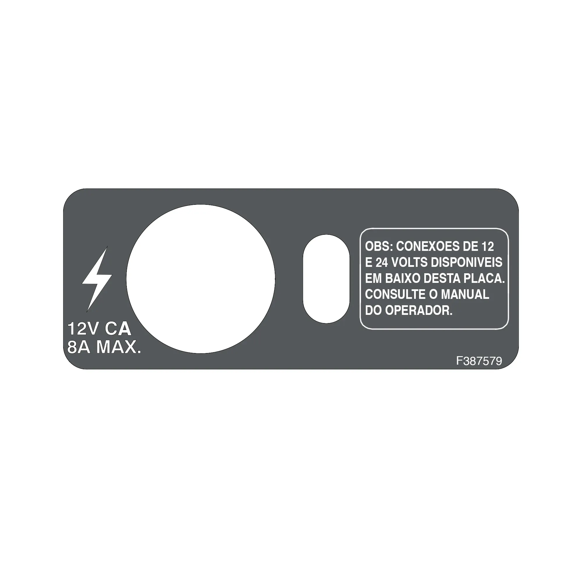 John Deere Power Console Label, Portuguese - F387579