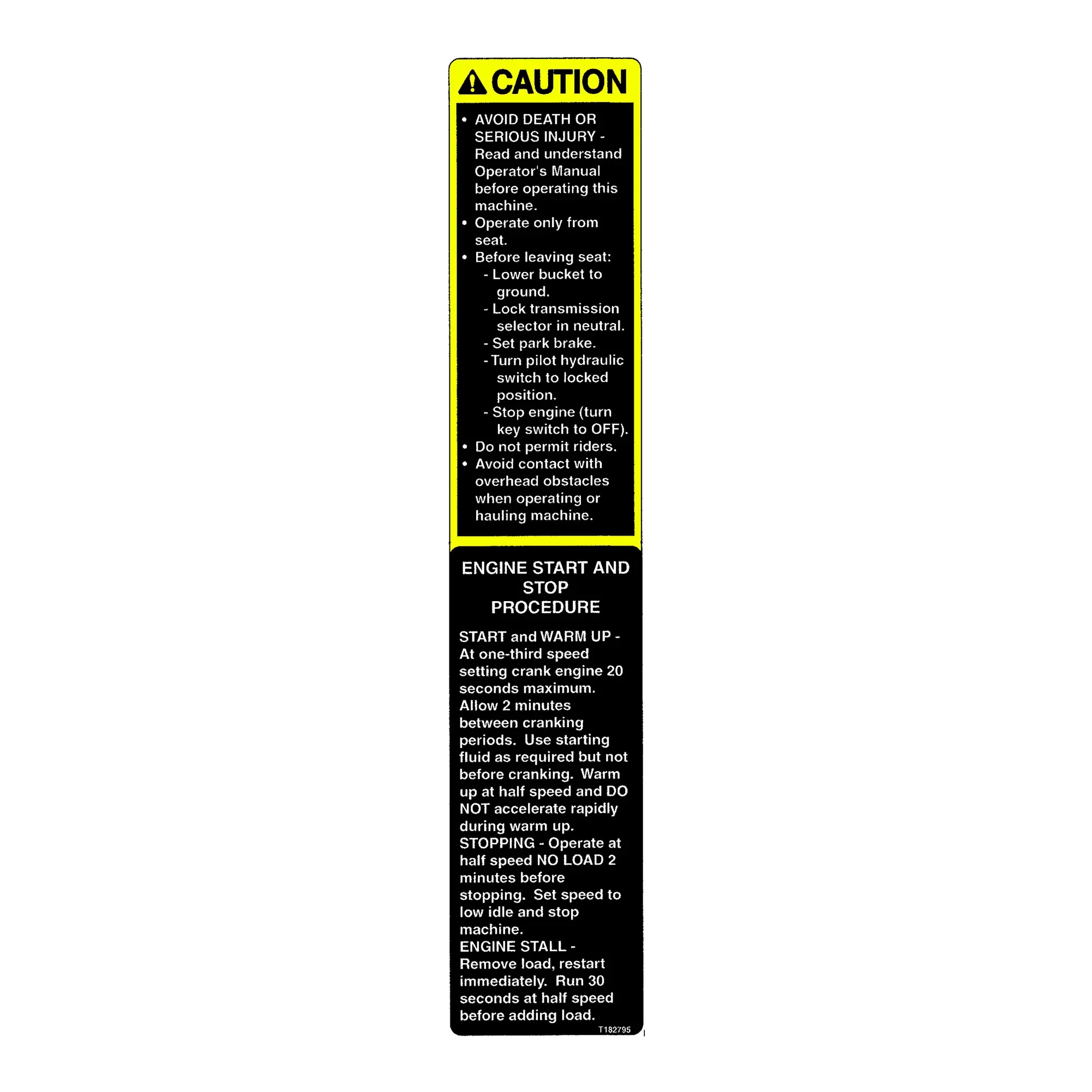 John Deere Safety Sign - T182795