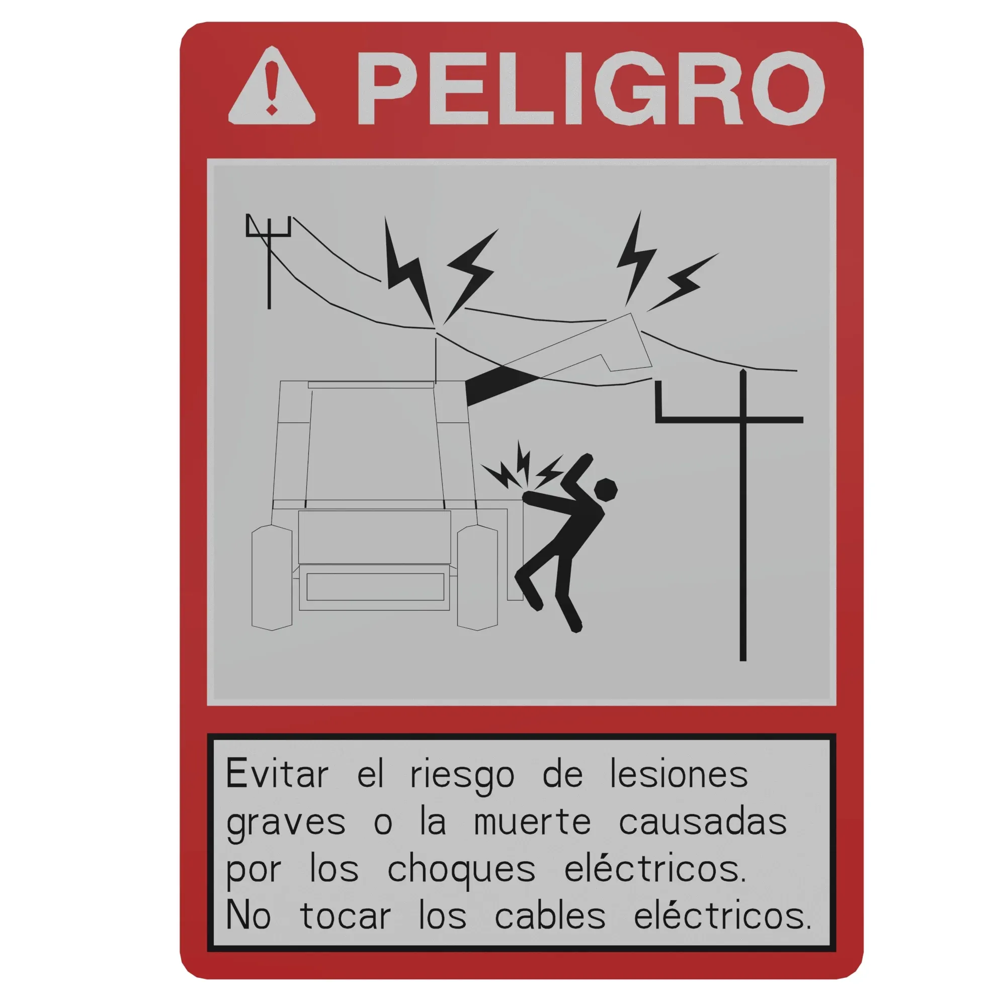 John Deere Spanish Power Line Danger Sign - H209536