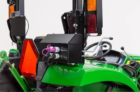 Rear angled studio view of the optional Two-Spool Rear Selective Control Valve (SCV) on a 3D series tractor