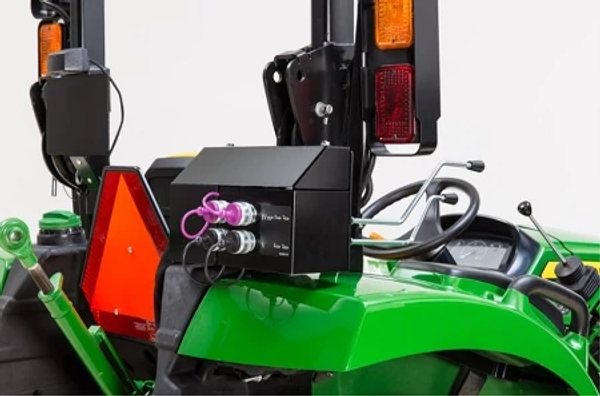 Rear angled studio view of the optional Two-Spool Rear Selective Control Valve (SCV) on a 3D series tractor