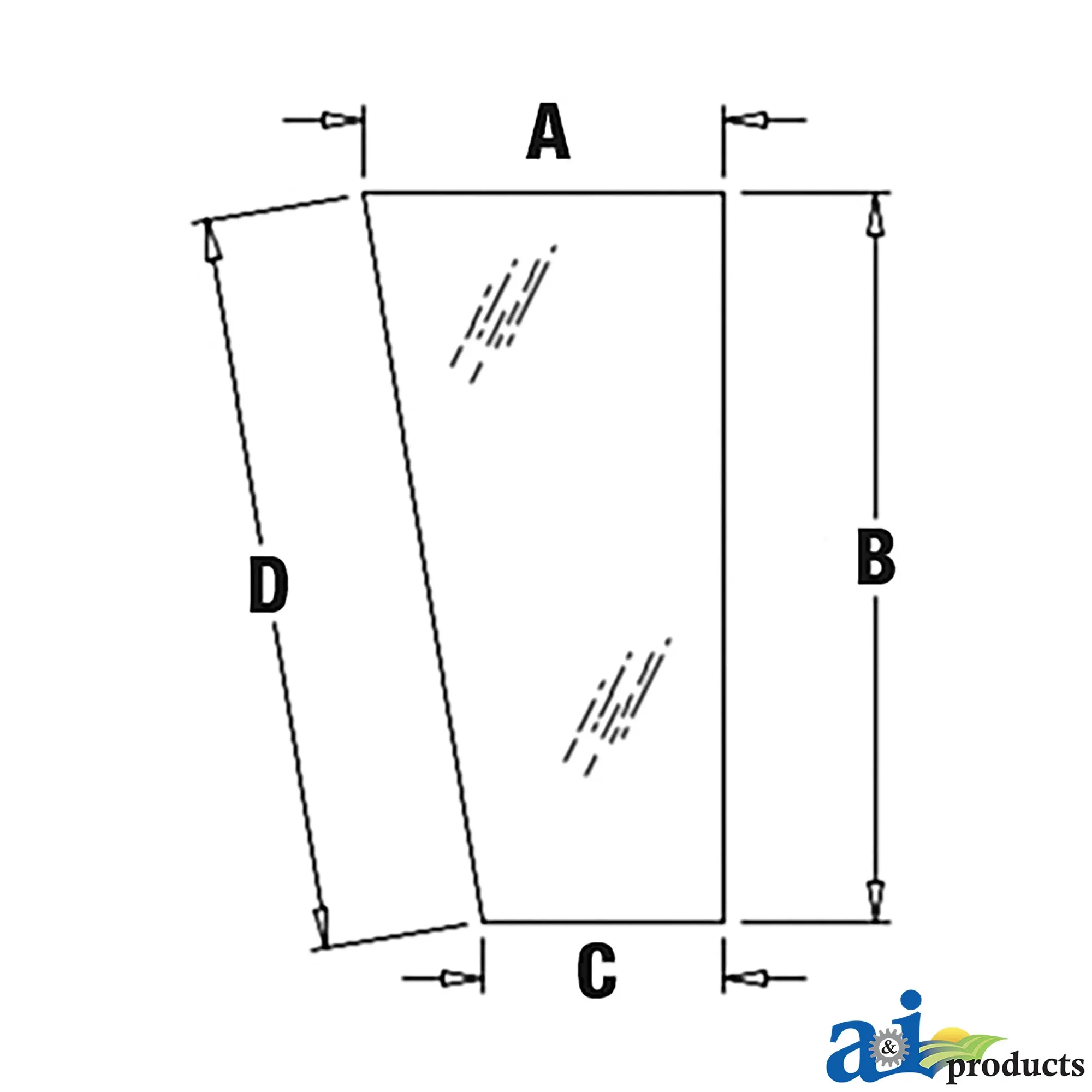A&I Products Glass Windowpane, Left Side - A-T191073