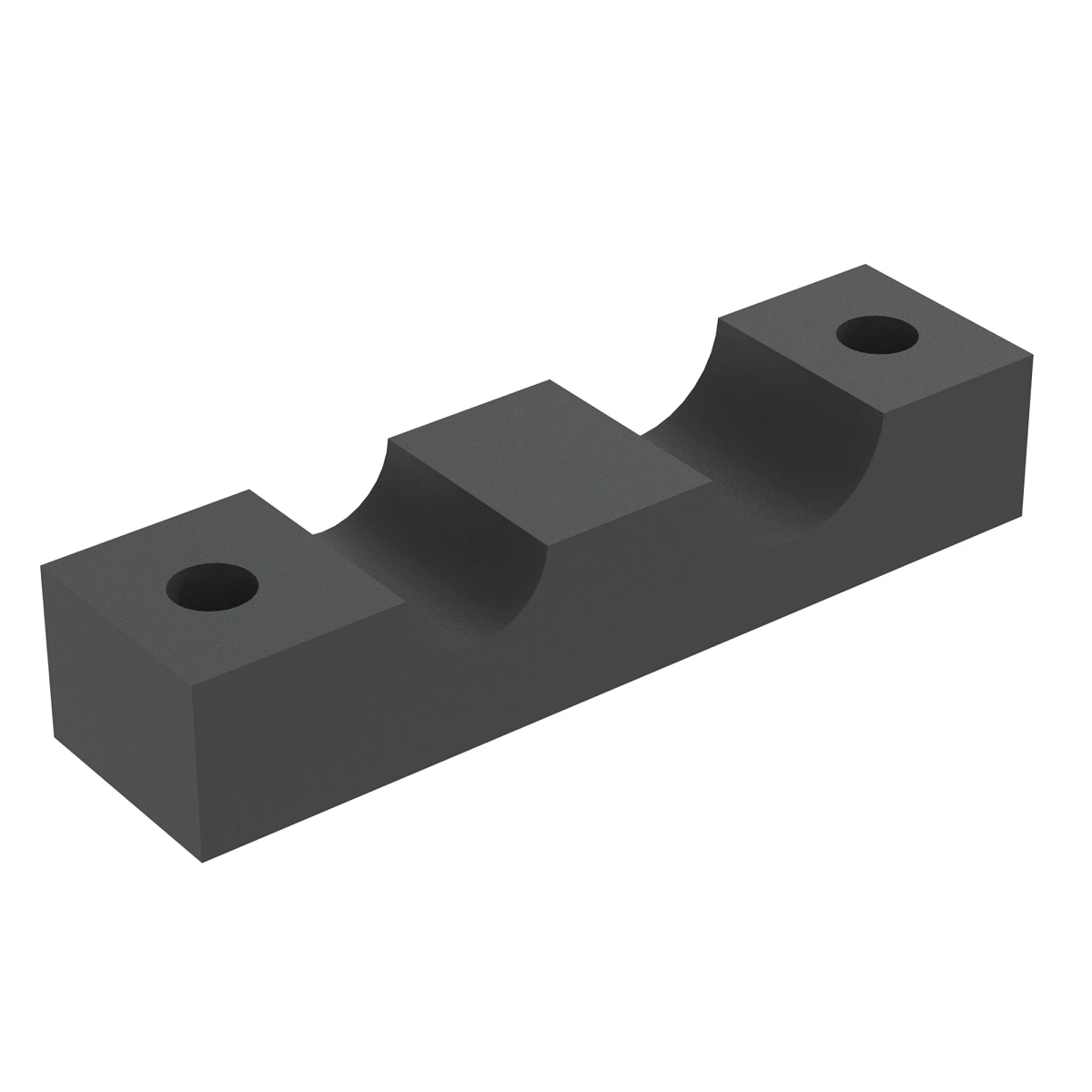 Clamp, Rubber Block, 2 Slot -12 And