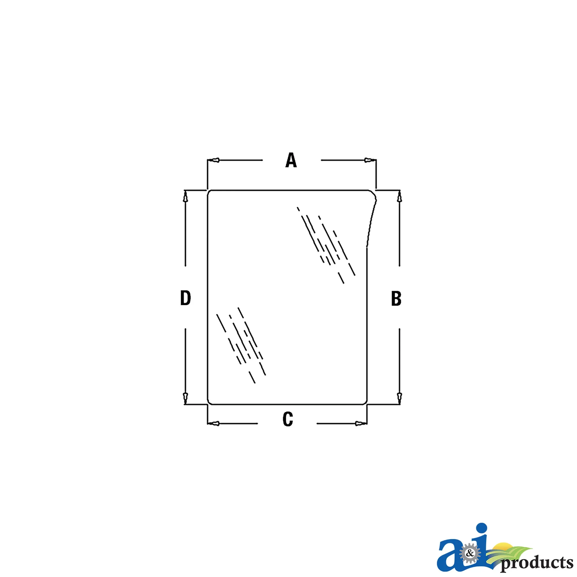 A&I Products Lower Front Windowpane, Right Side - A-L78534